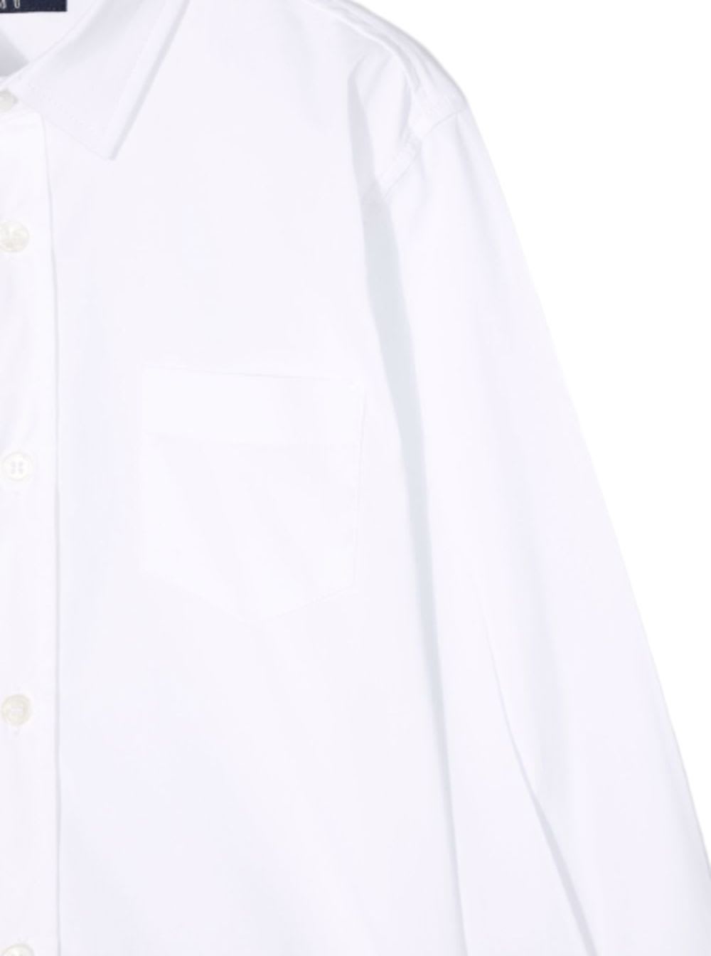 Shop Il Gufo White Shirt With Patch Pocket On The Chest In Cotton Boy In Bianco