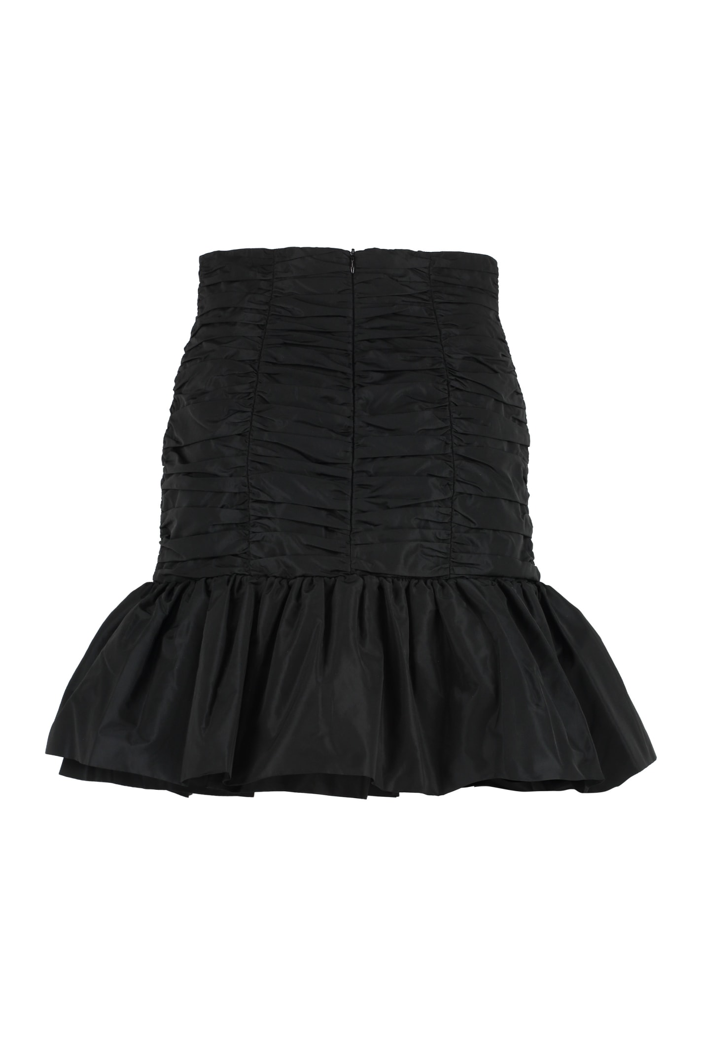 Patou High Waist Ruffled Mini Skirt In Black