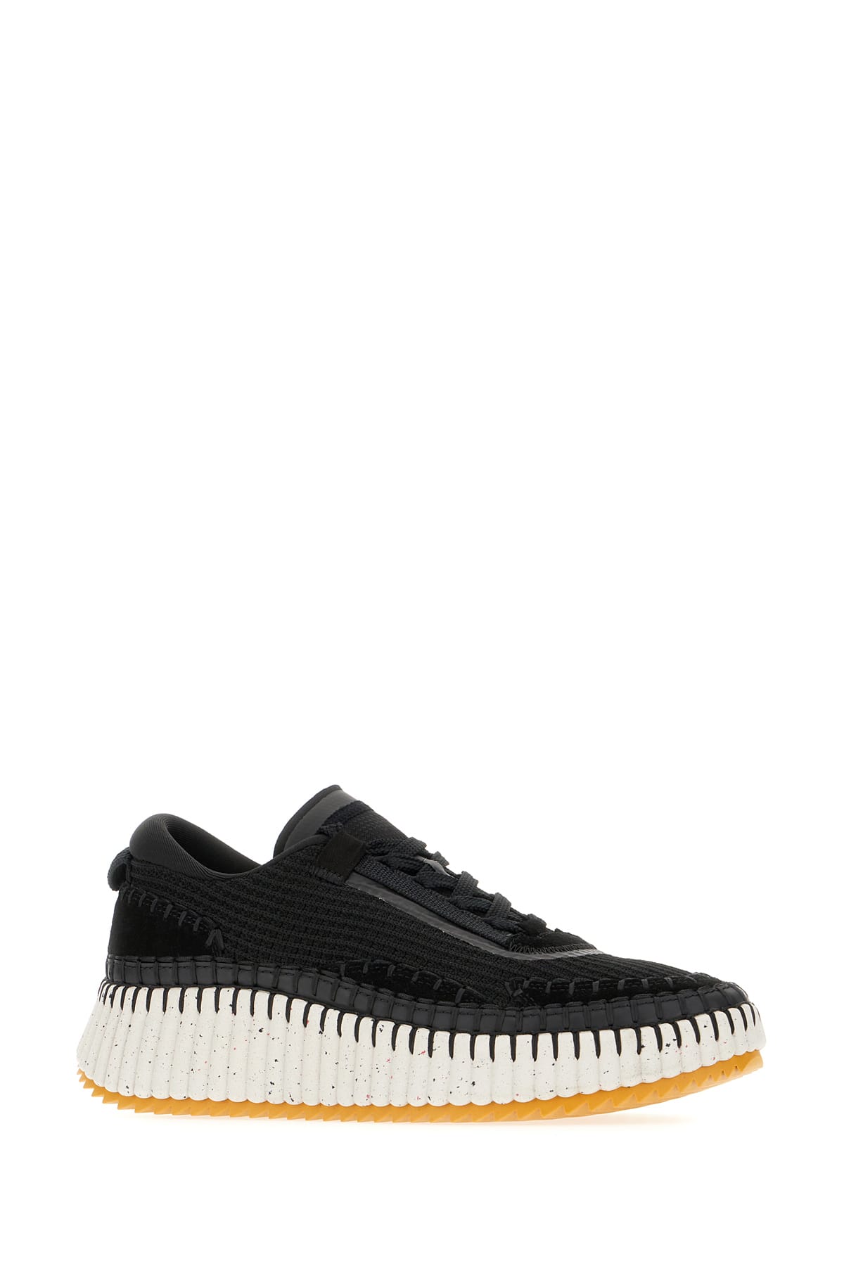 Shop Chloé Black Cotton And Polyester Nama Sneakers In 001