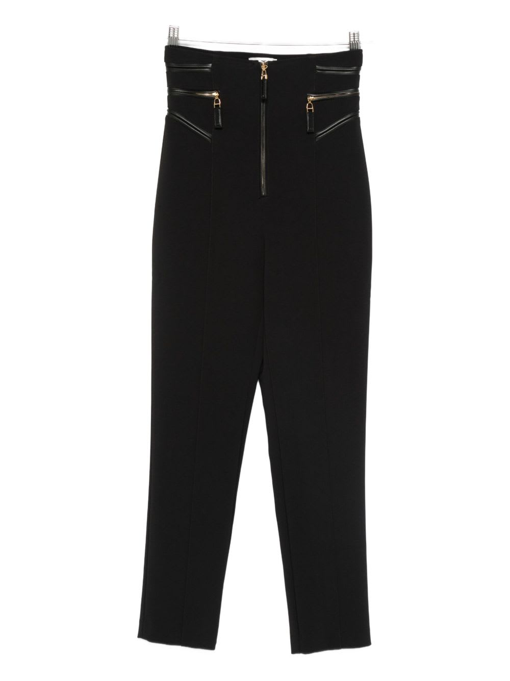Elisabetta Franchi Zip-fastening Trim-detail Trousers In Black