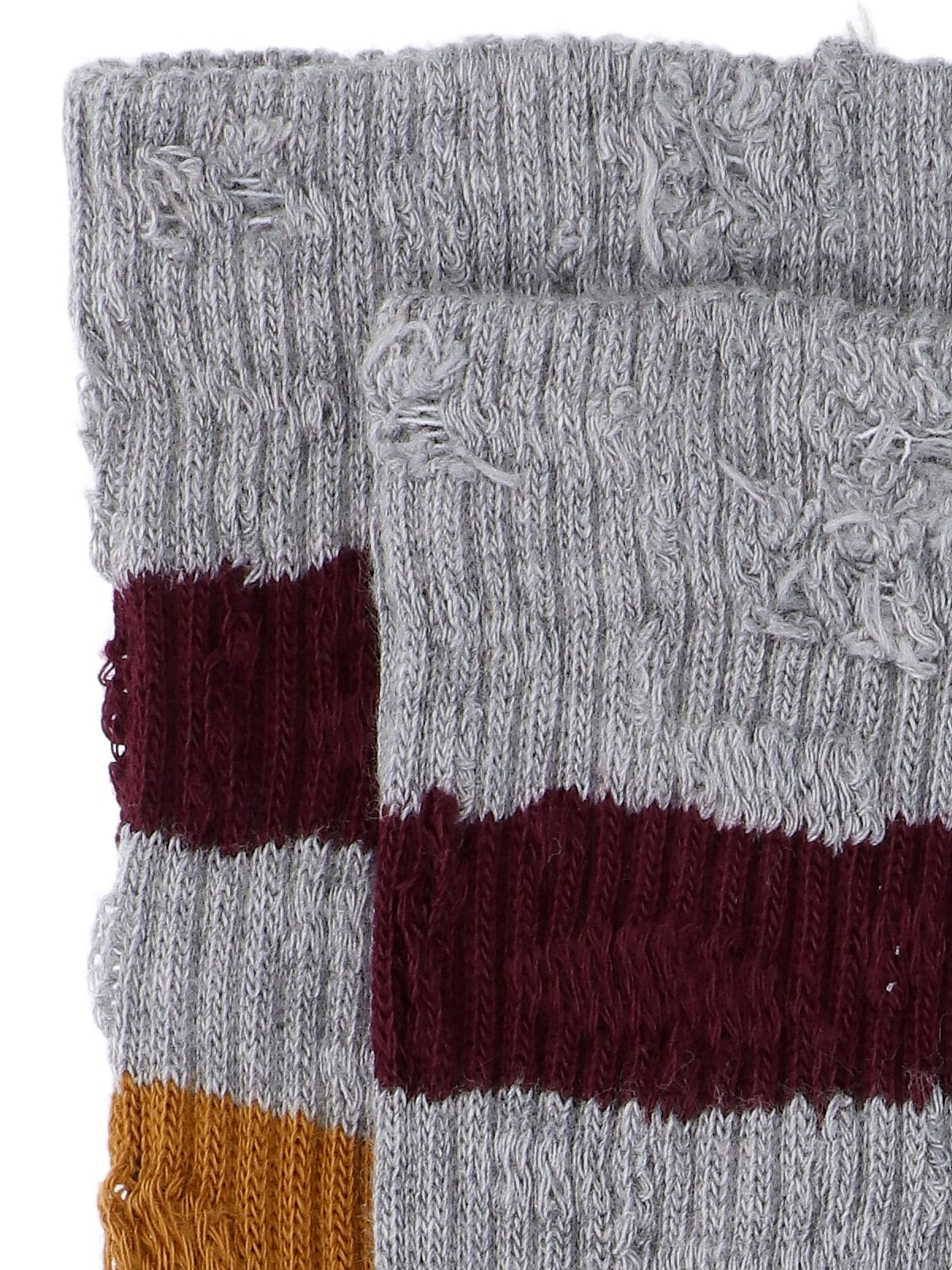 Golden Goose Striped Ribbed Socks In Grey