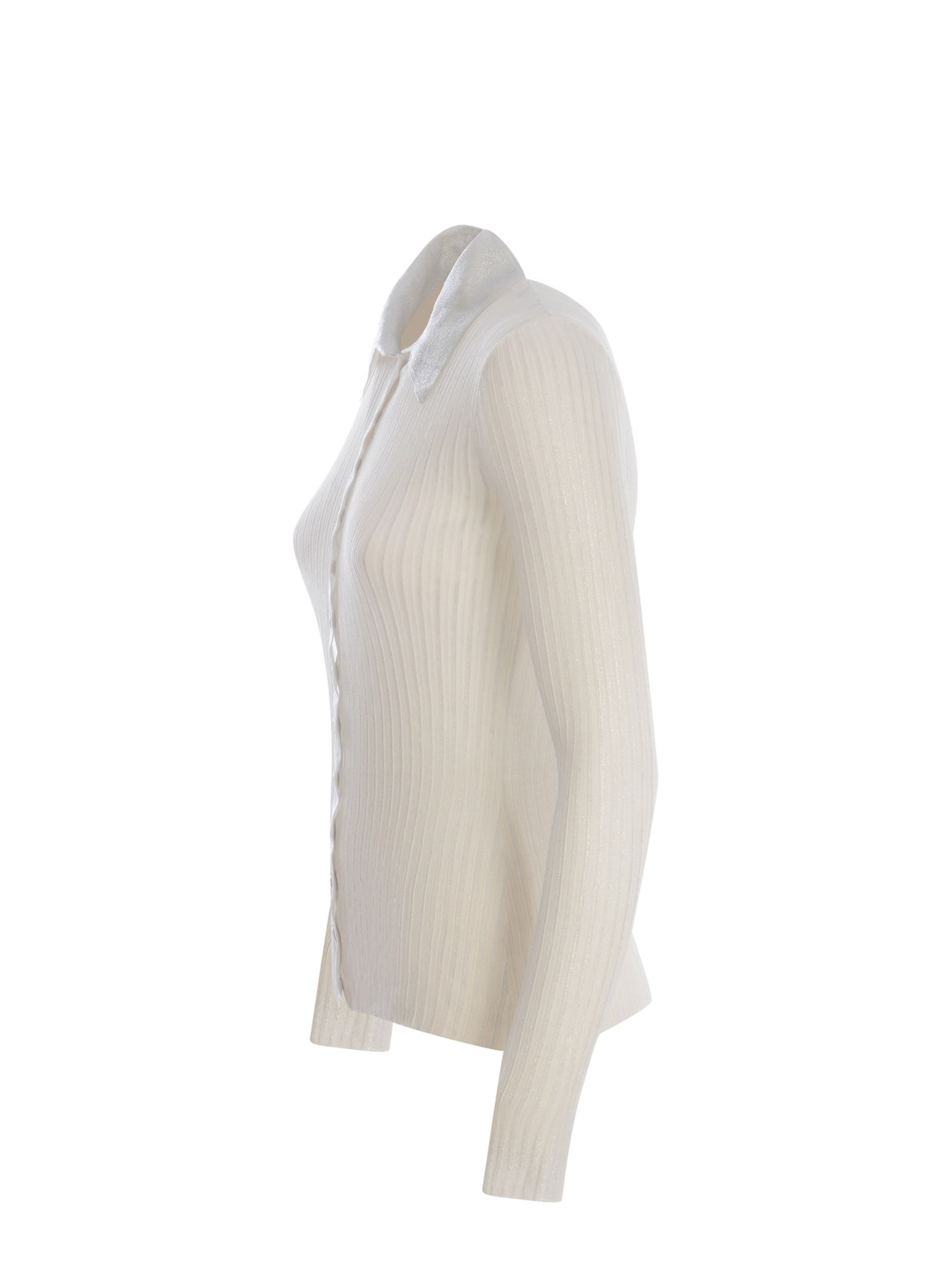 Shop Pinko Sweater  Rush Made With Lurex Ribs In Bianco