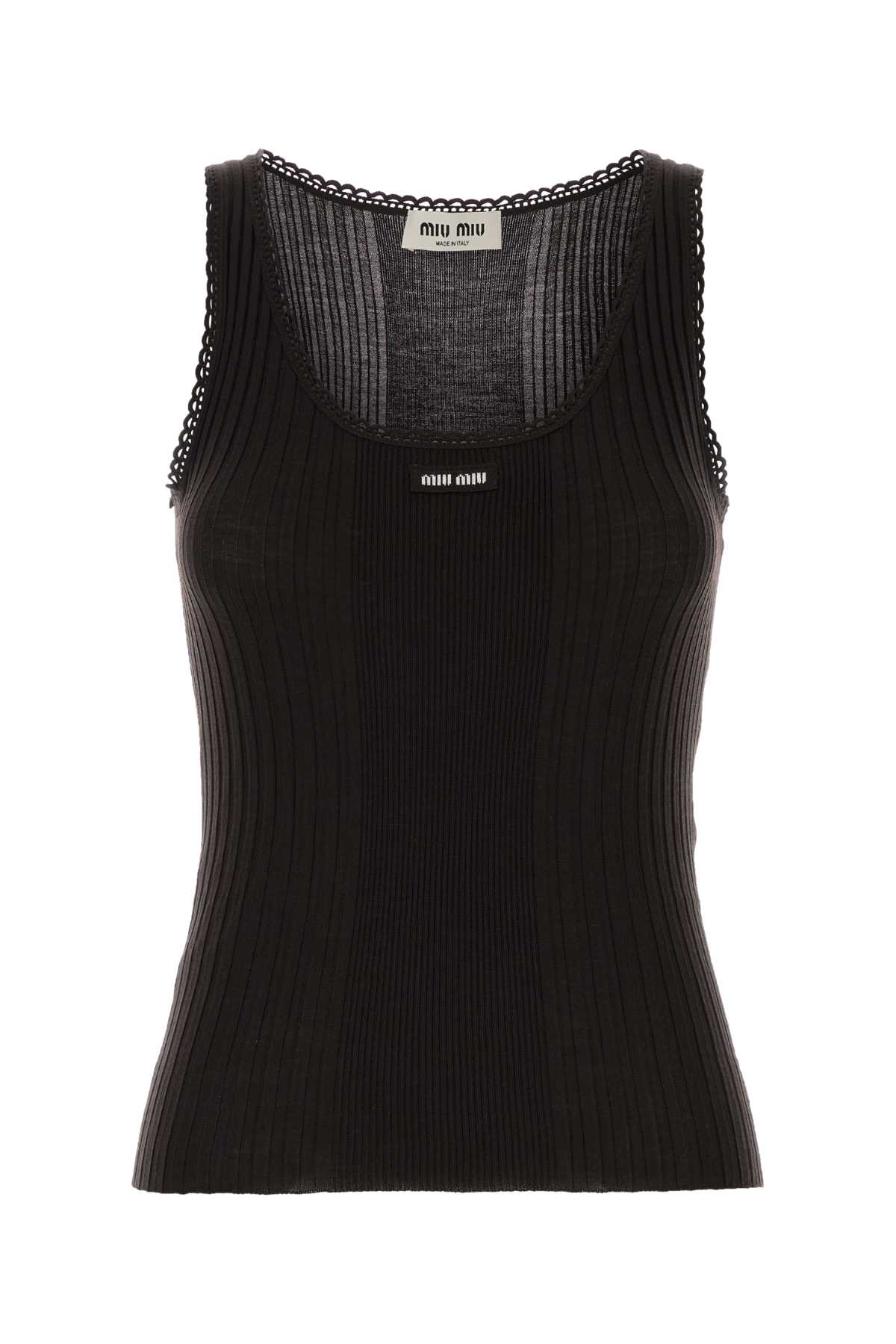 Miu Miu Dark Brown Wool Tank Top