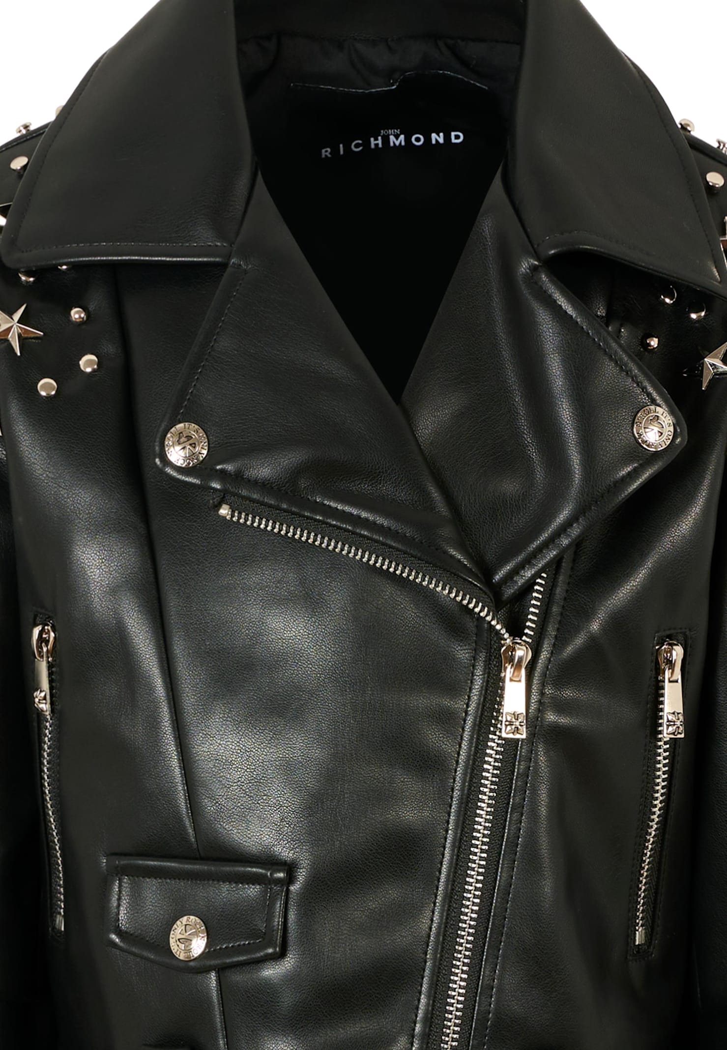 Richmond Black Jacket For Girl With Studs In Black