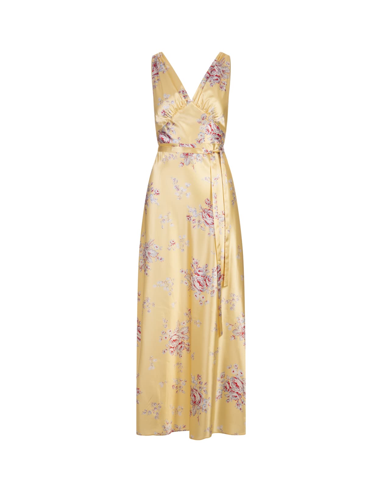 Yellow Printed Polyester Petticoat Dress