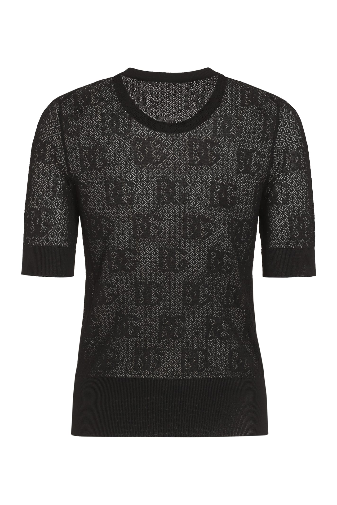 Shop Dolce & Gabbana Jacquard Knit T-shirt In Black