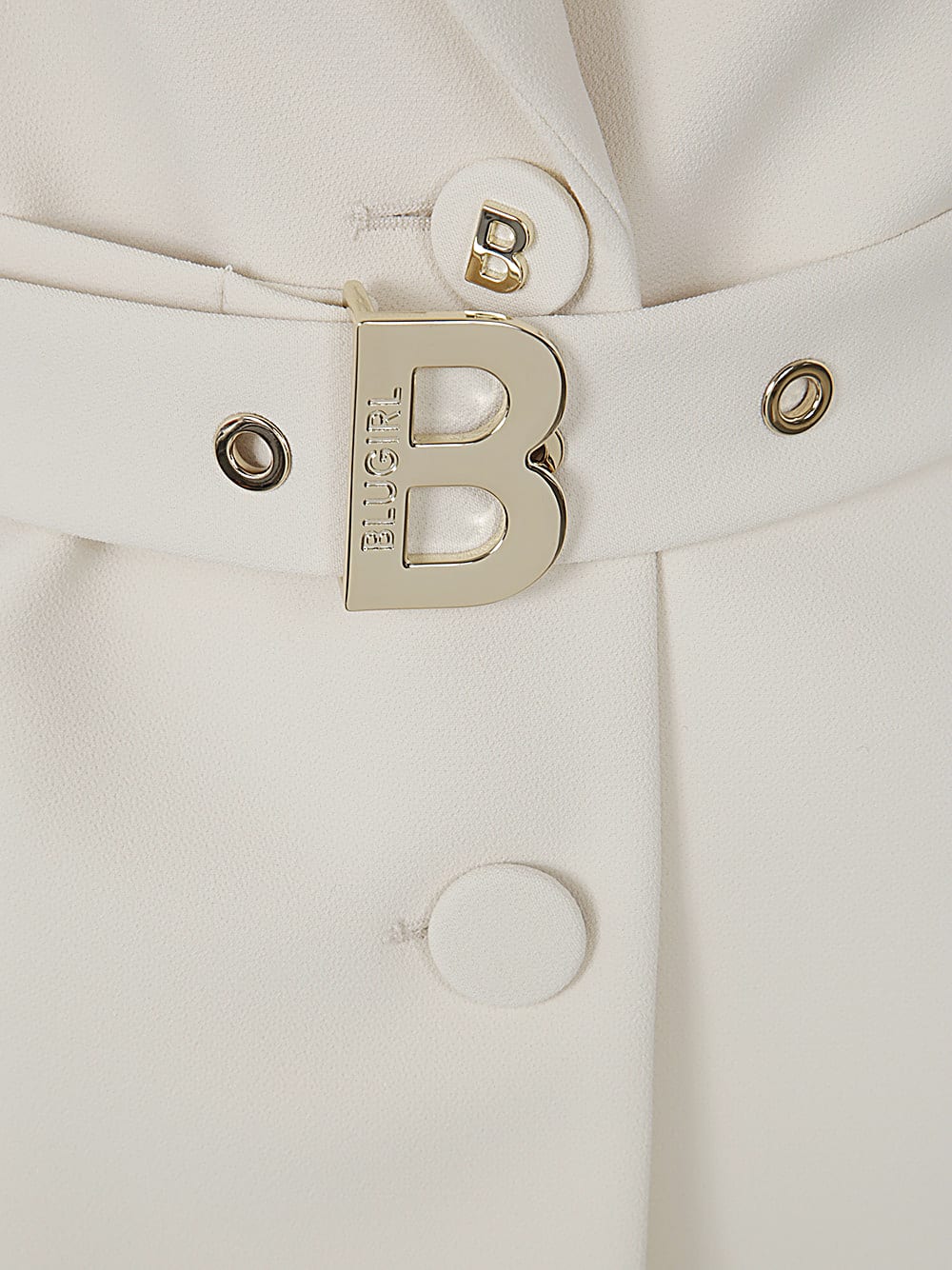 Shop Blugirl Crepe Stretch Belt Jacket In Buttercream