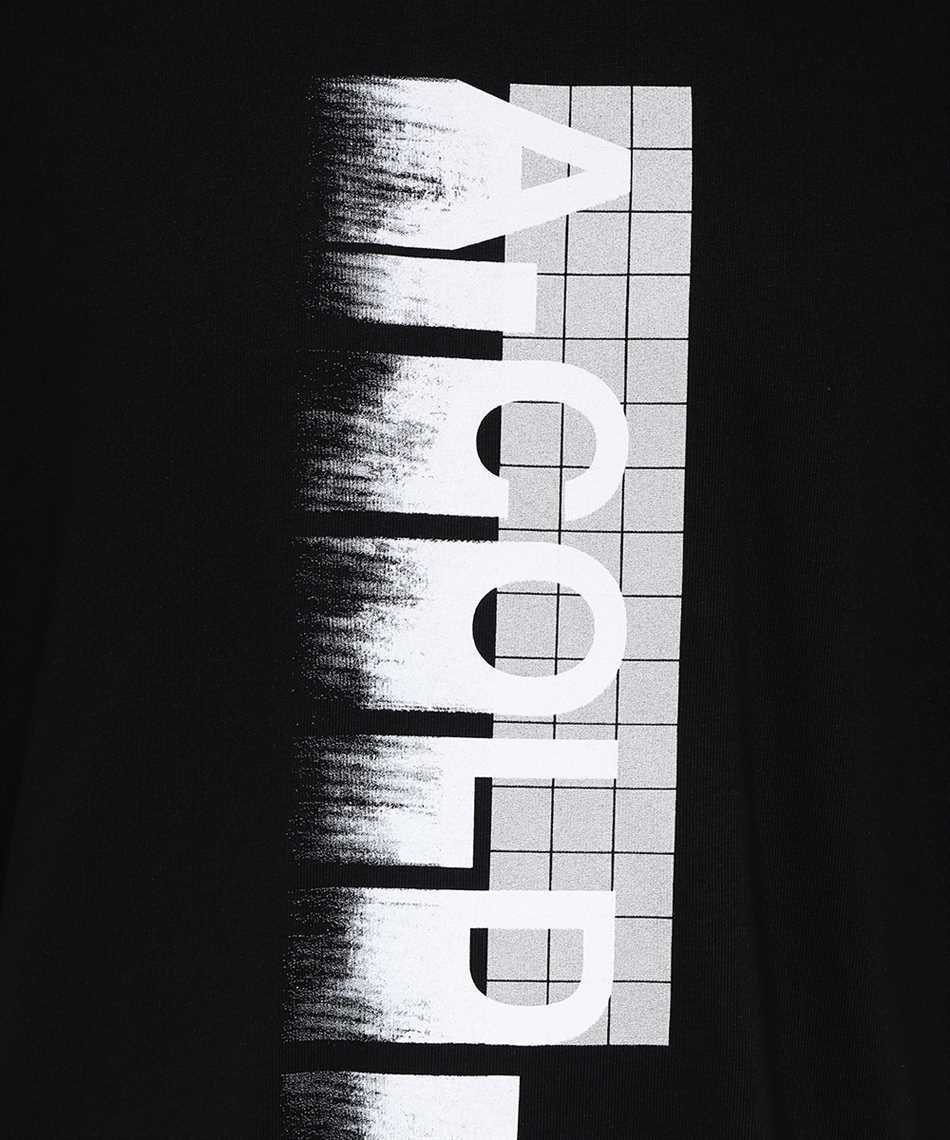 A-cold-wall* Knitted Large Logo T-shirt Black Cotton T-shirt With Vertical Logo Print In Black