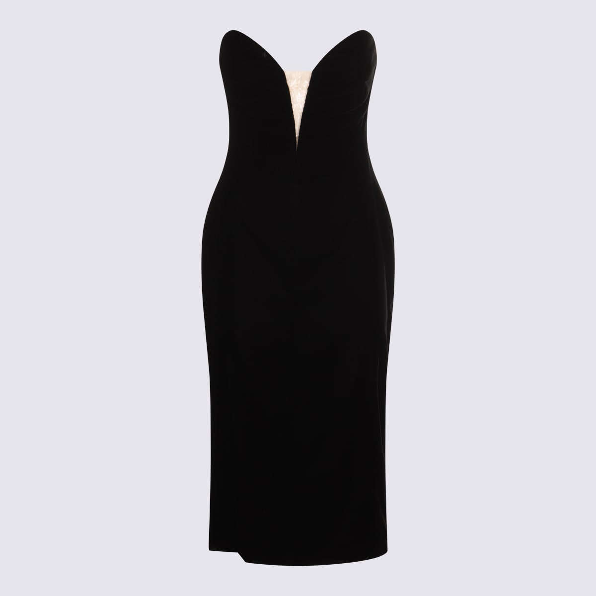 Tom Ford Black Viscose Midi Dress In Black