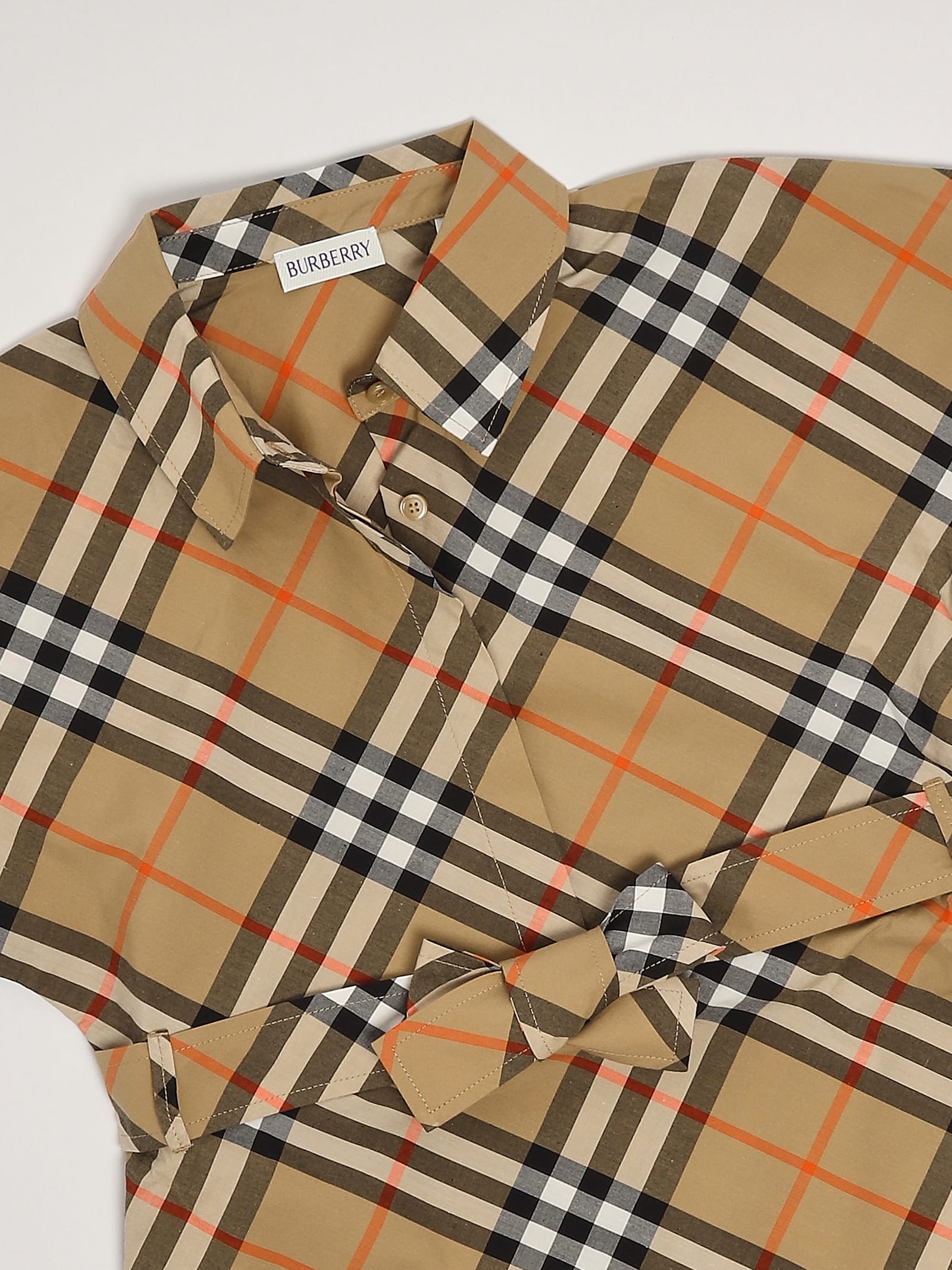 Burberry Giulietta Dress Dress In Check Beige