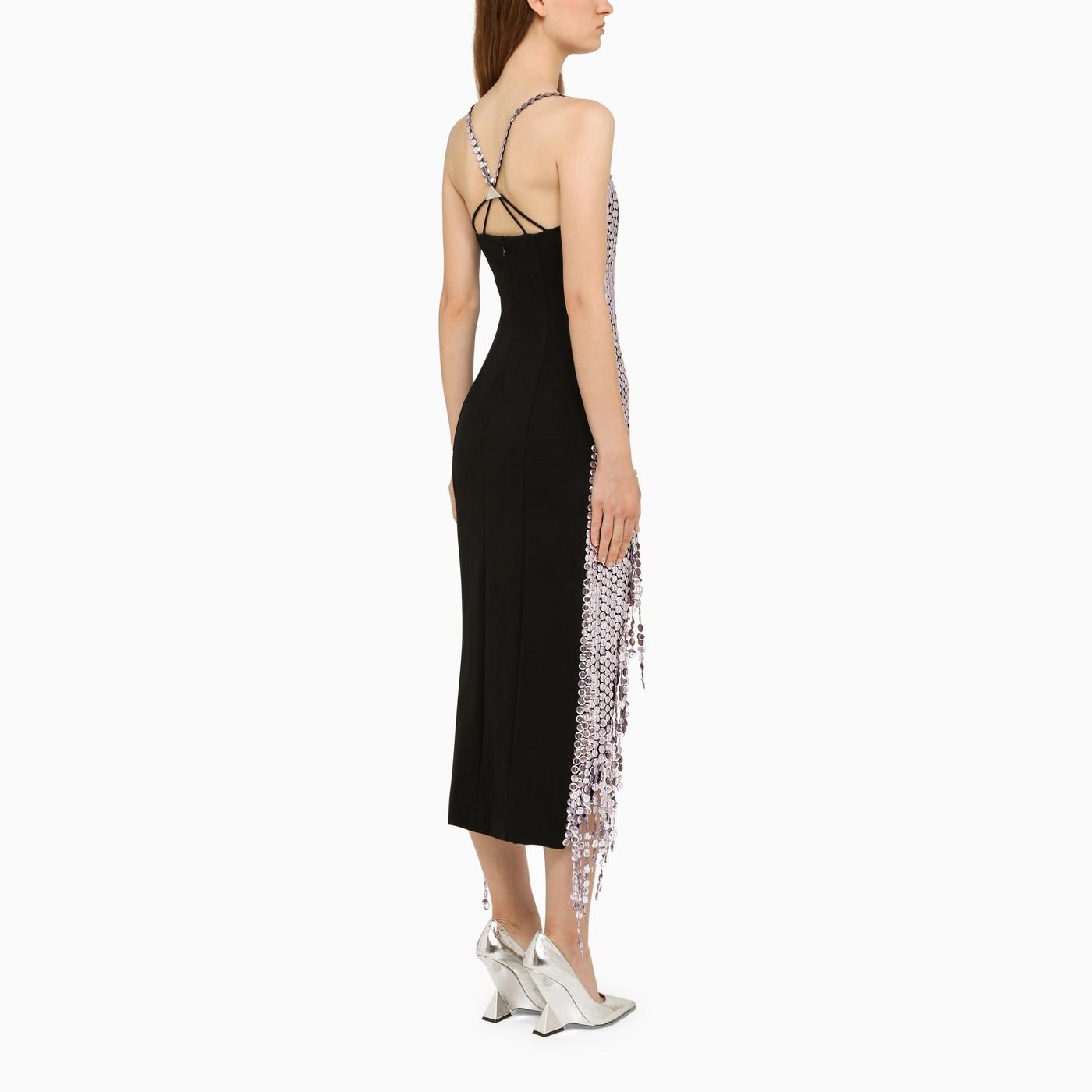 Shop Attico Lavender Asymmetric Dress With Rhinestones