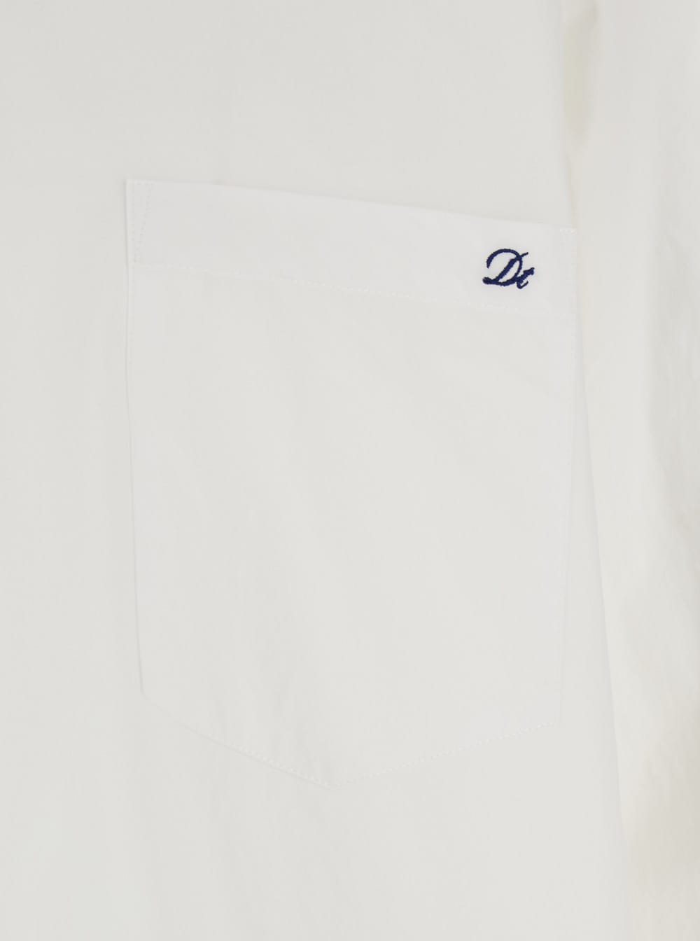 Dunst White Shirt With Patch Pocket On The Front And Embroidered Logo In White