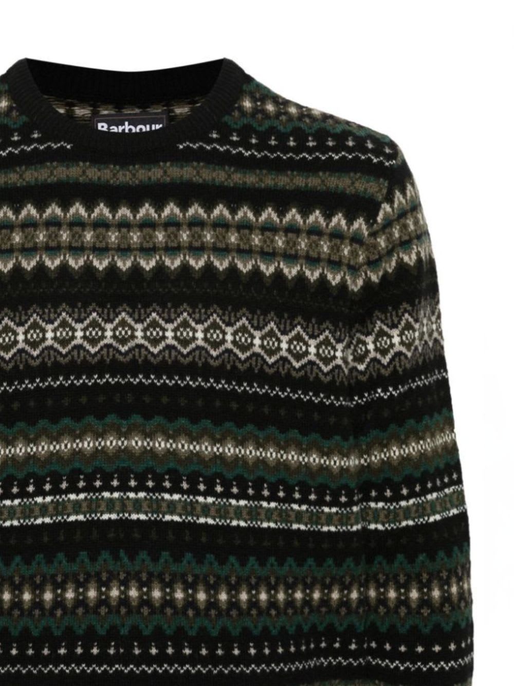 Shop Barbour Case Fairisle Crew Neck Sweater In Black Marl