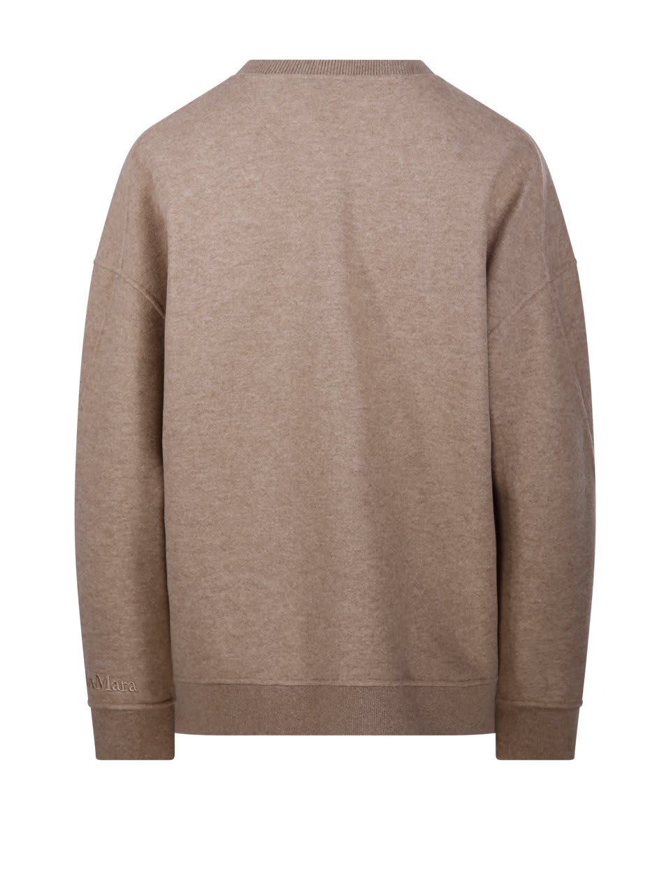 Max Mara Crewneck Long-sleeved Jumper In Beige