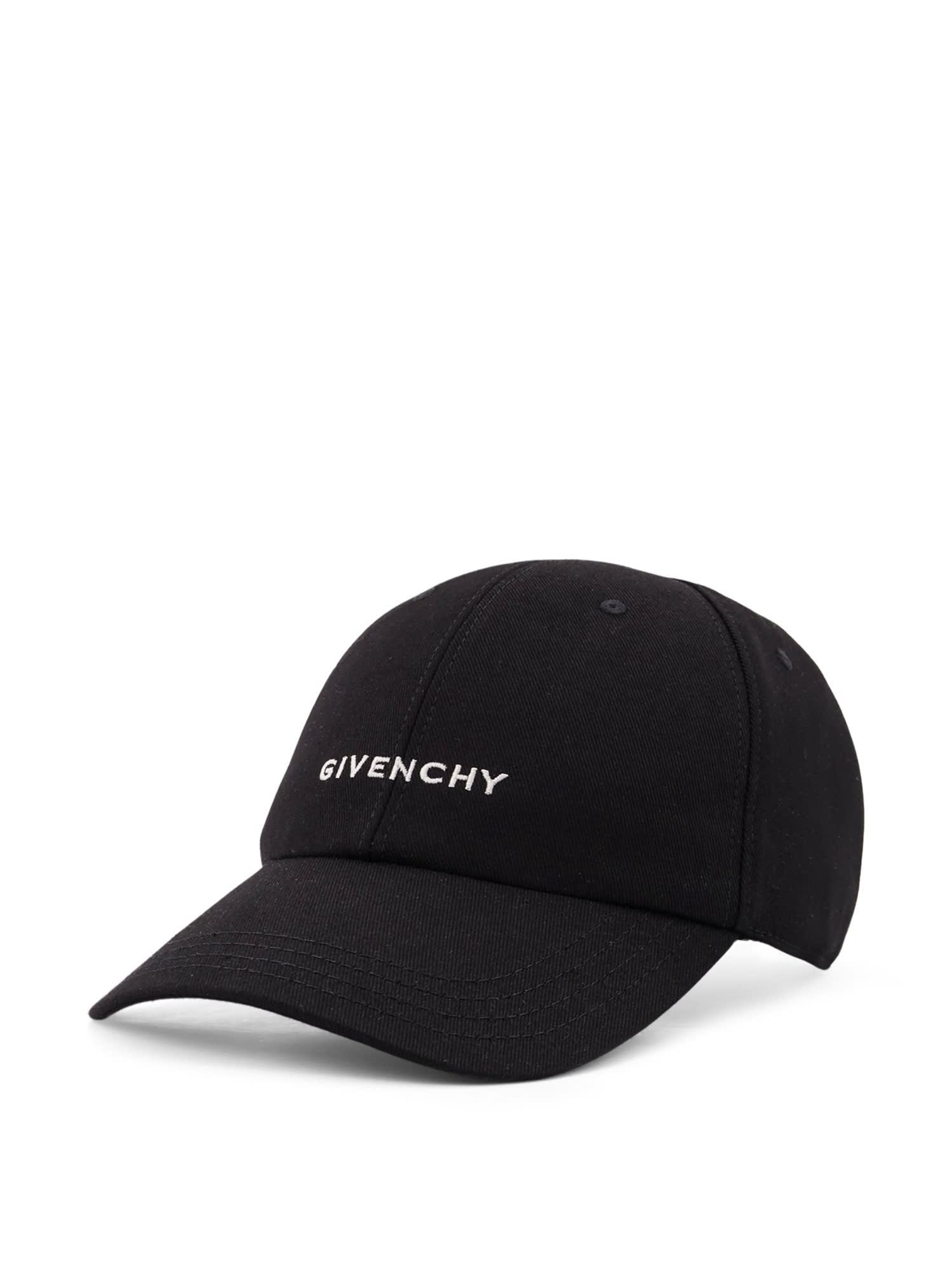 Givenchy Round Visor Cap With Embroidered Logo In Black
