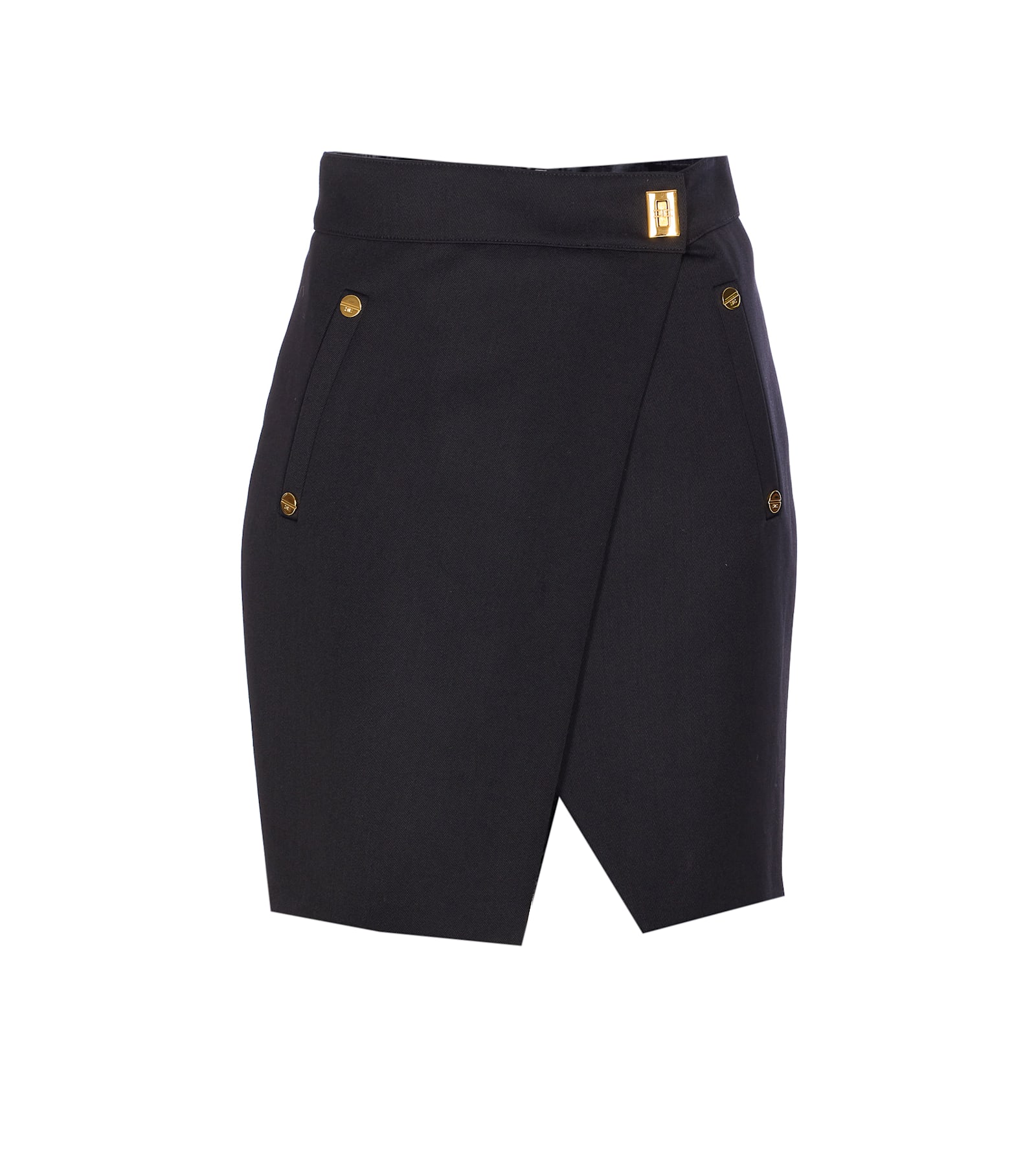 Elisabetta Franchi Button-detailed Mini Skirt In Black