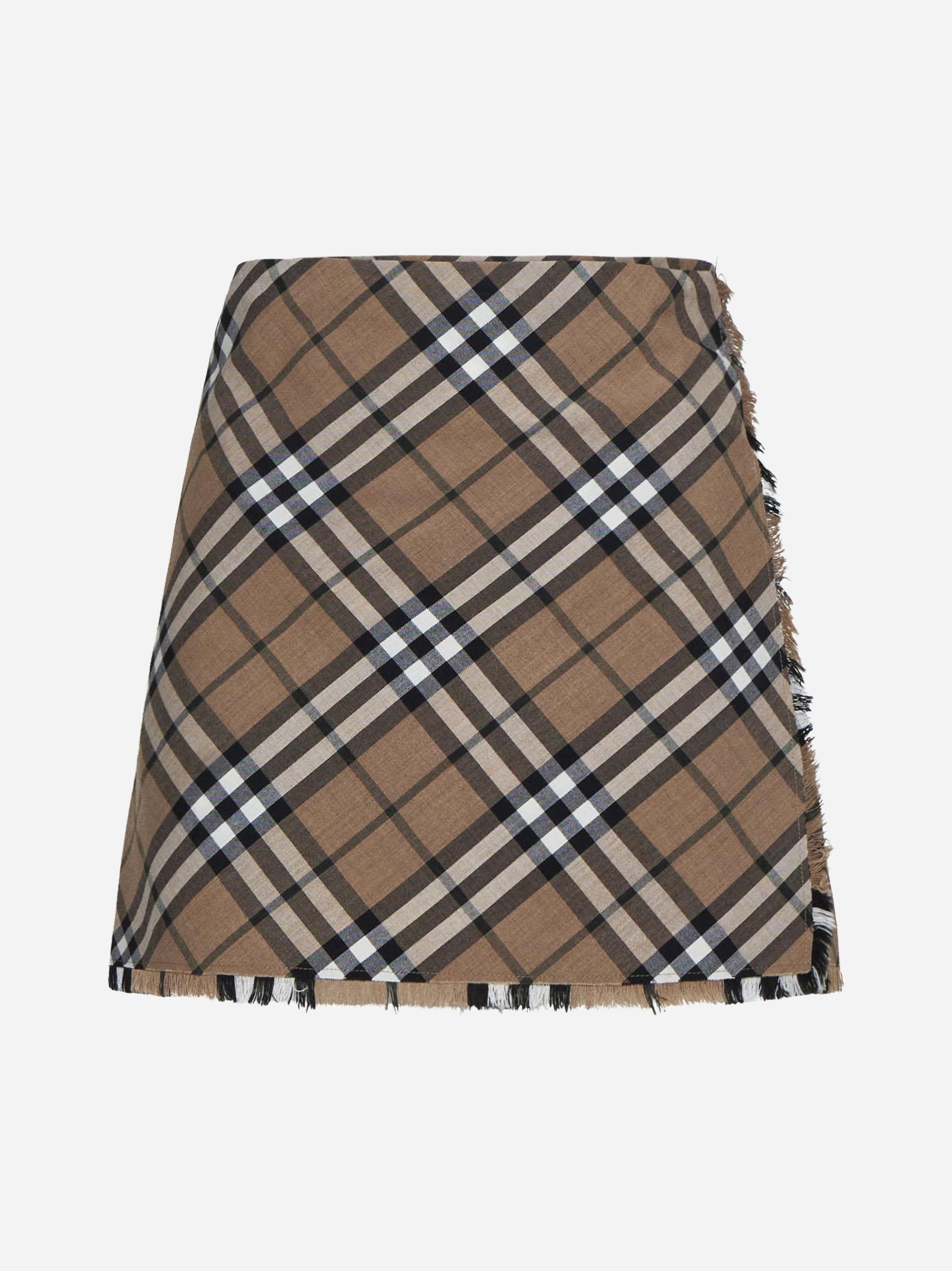 Check Print Kilt Miniskirt