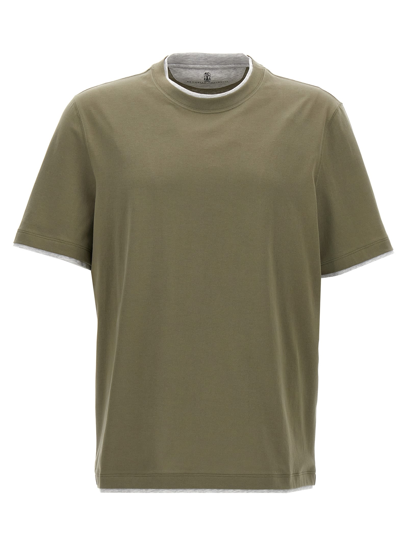 Shop Brunello Cucinelli Layered T-shirt In Green