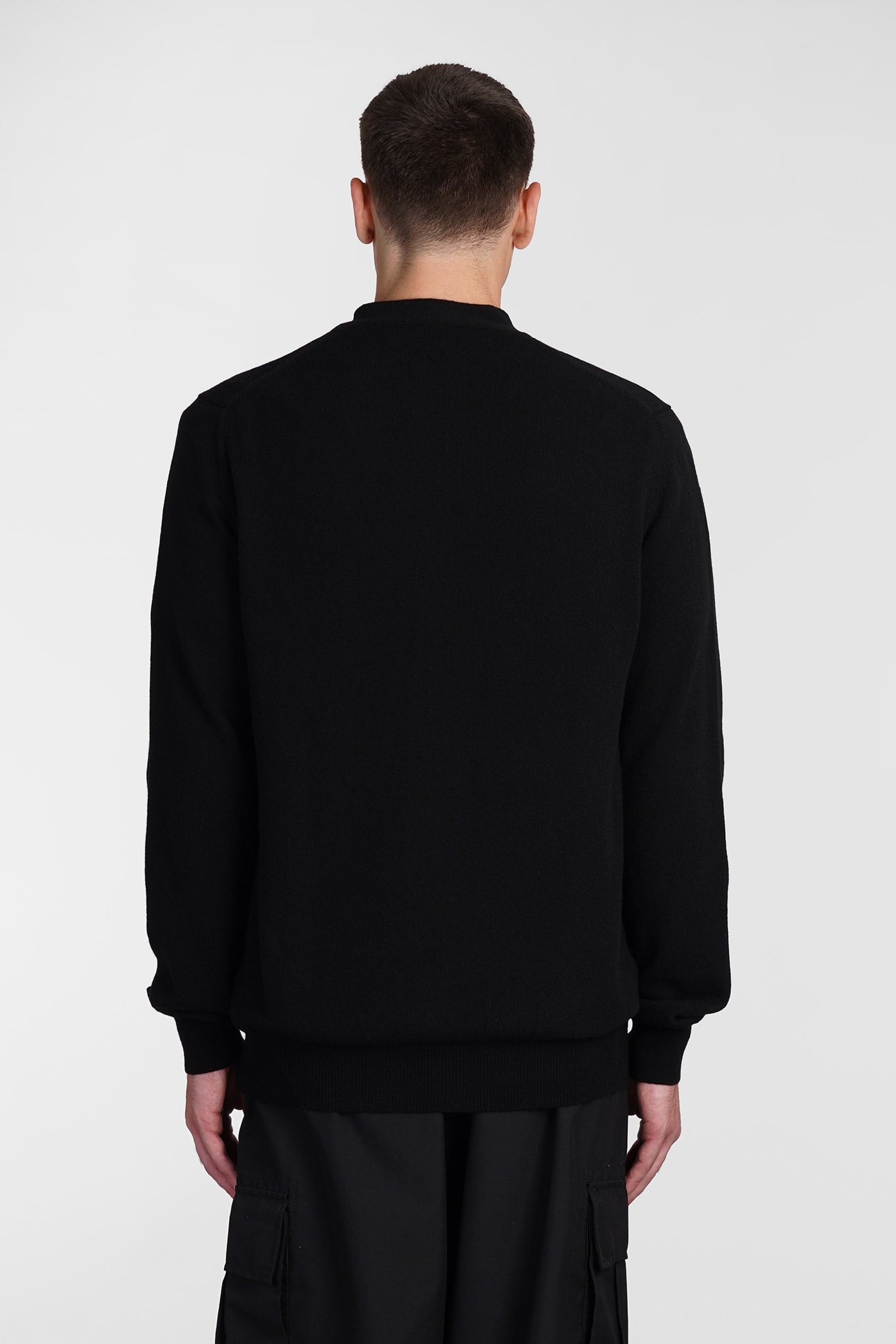 Shop Comme Des Garçons Play Cardigan In Black Wool