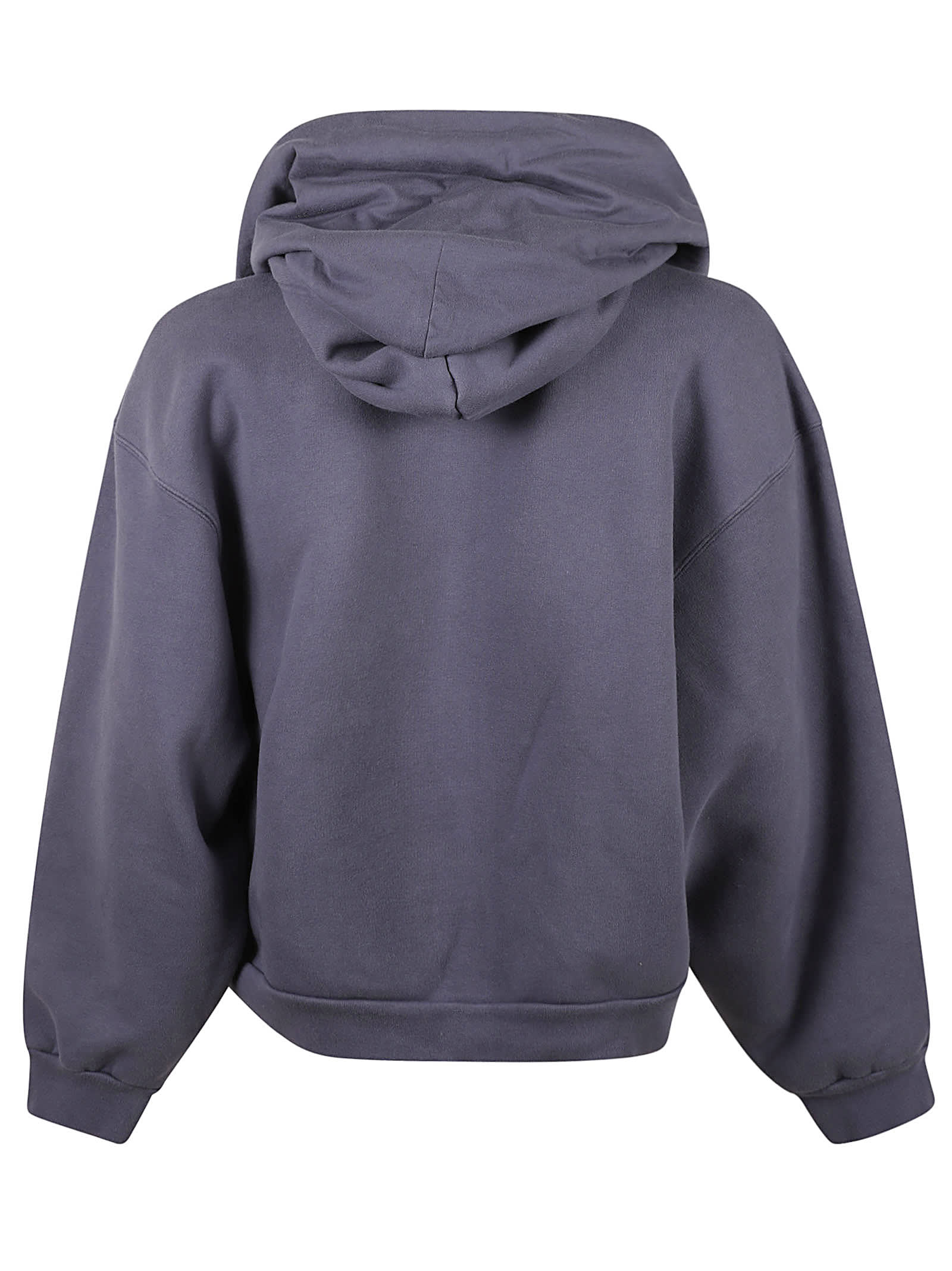 Shop Balenciaga Cropped Zip Hoodie In Washed Blue