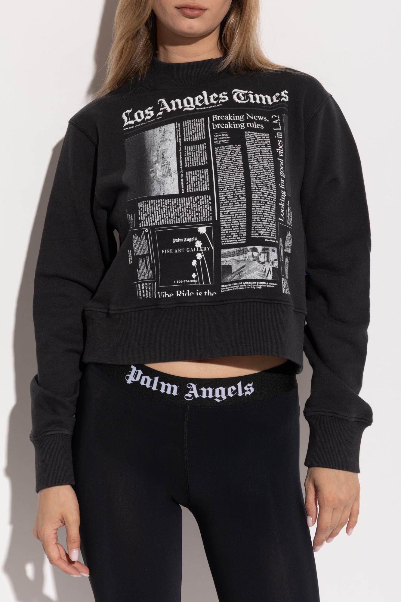 Palm Angels Graphic Print Crew Neck Long Sleeve Sweatshirt In Multi