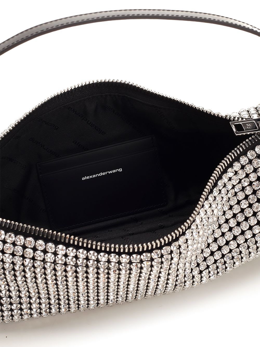 Shop Alexander Wang Heiress Flex Shoulder Bag In Silver