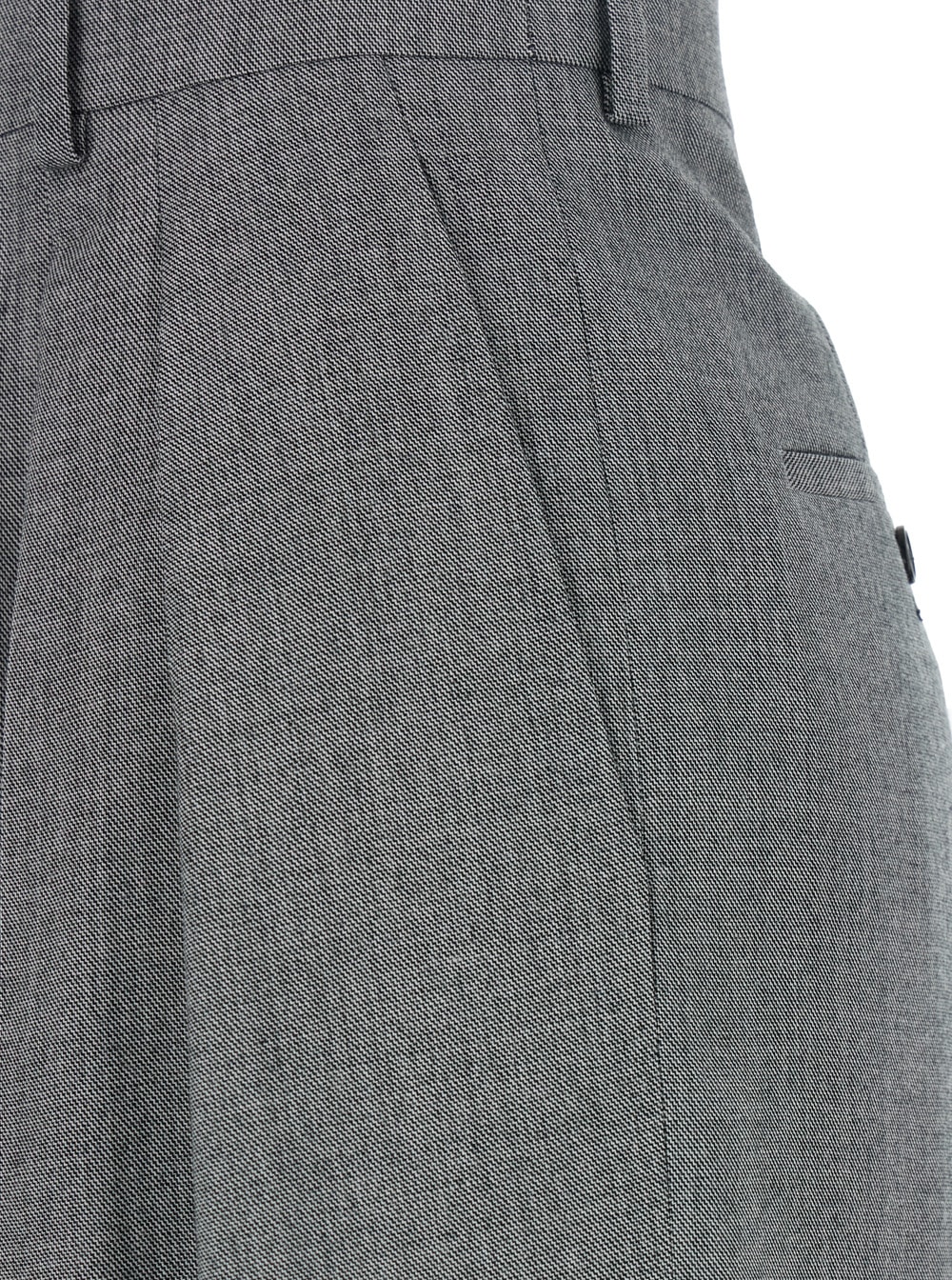 Saint Laurent Grey Pants With Pences And Belt Loops In Wool Woman
