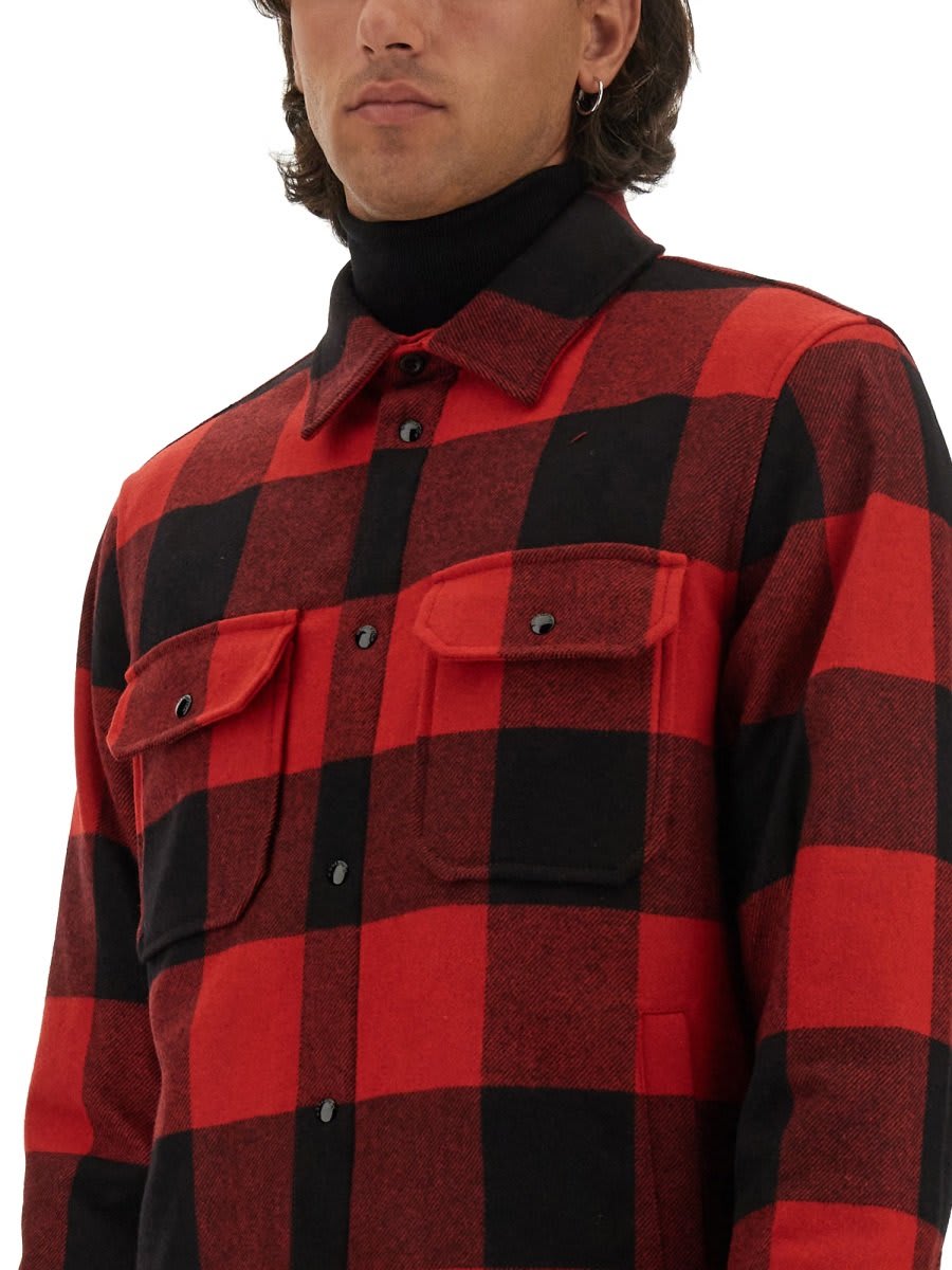 Shop Woolrich Alaskan Check-pattern Overshirt In Red