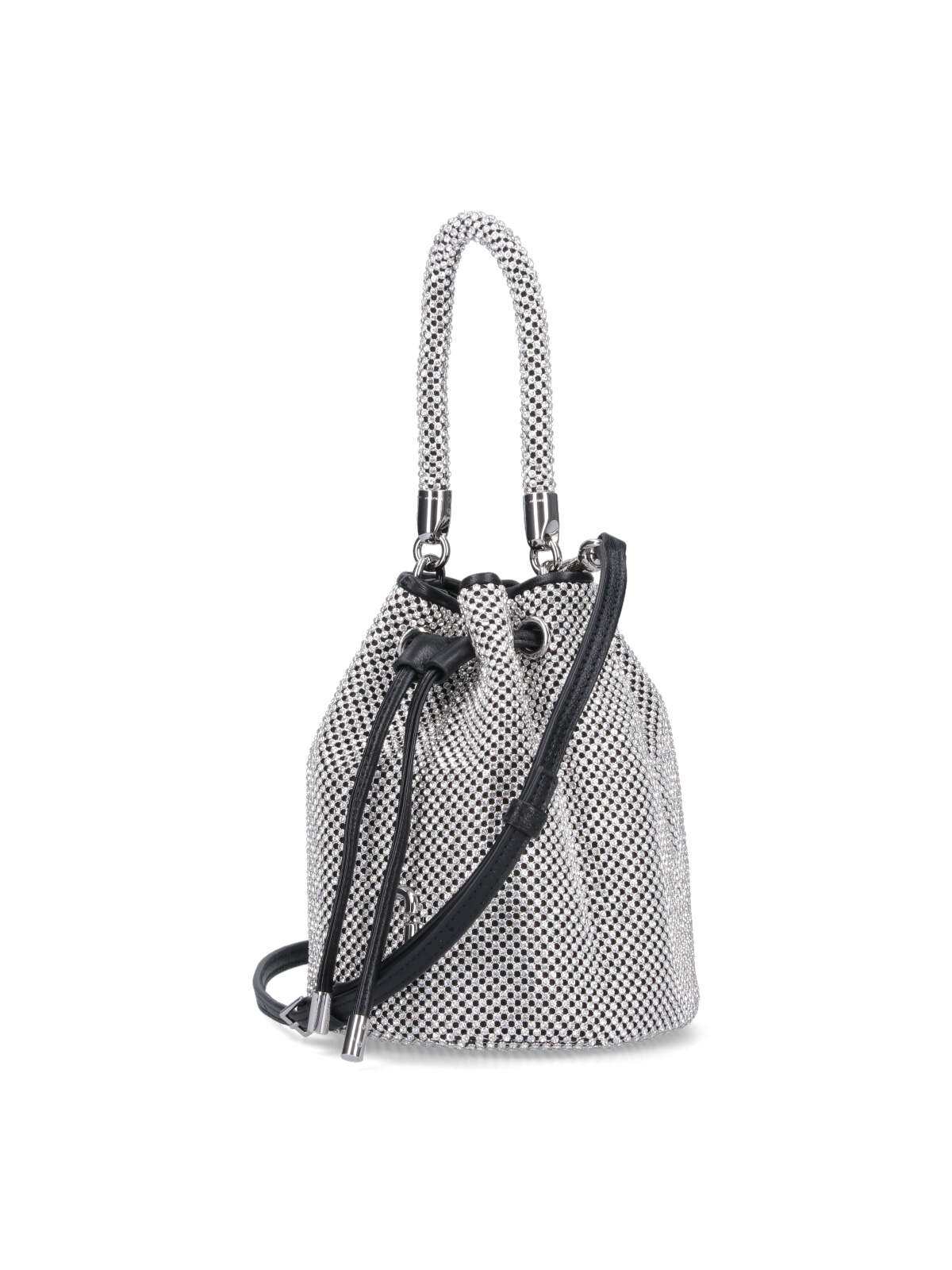 Shop Marc Jacobs Logo Mini Bucket Bag In Silver