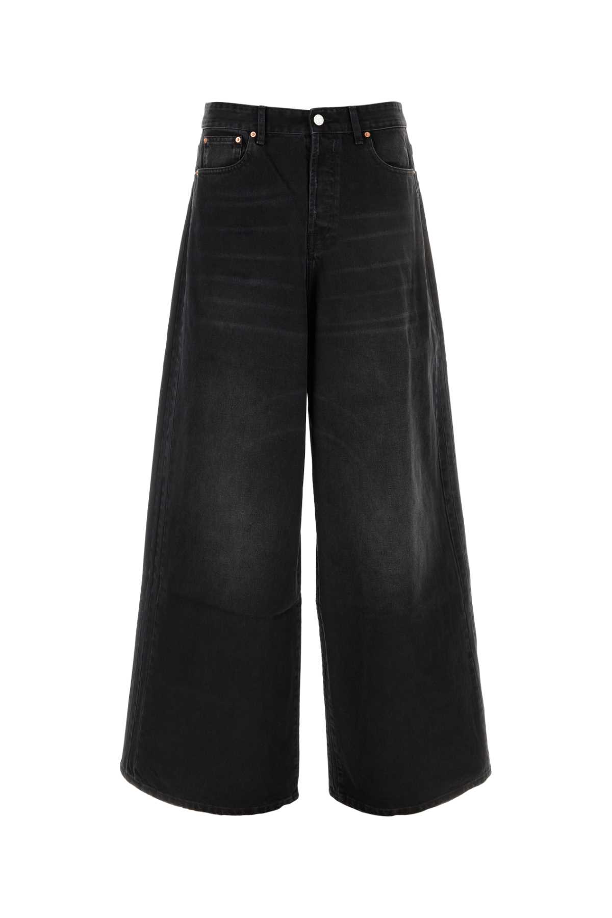 Black Denim Wide-leg Jeans