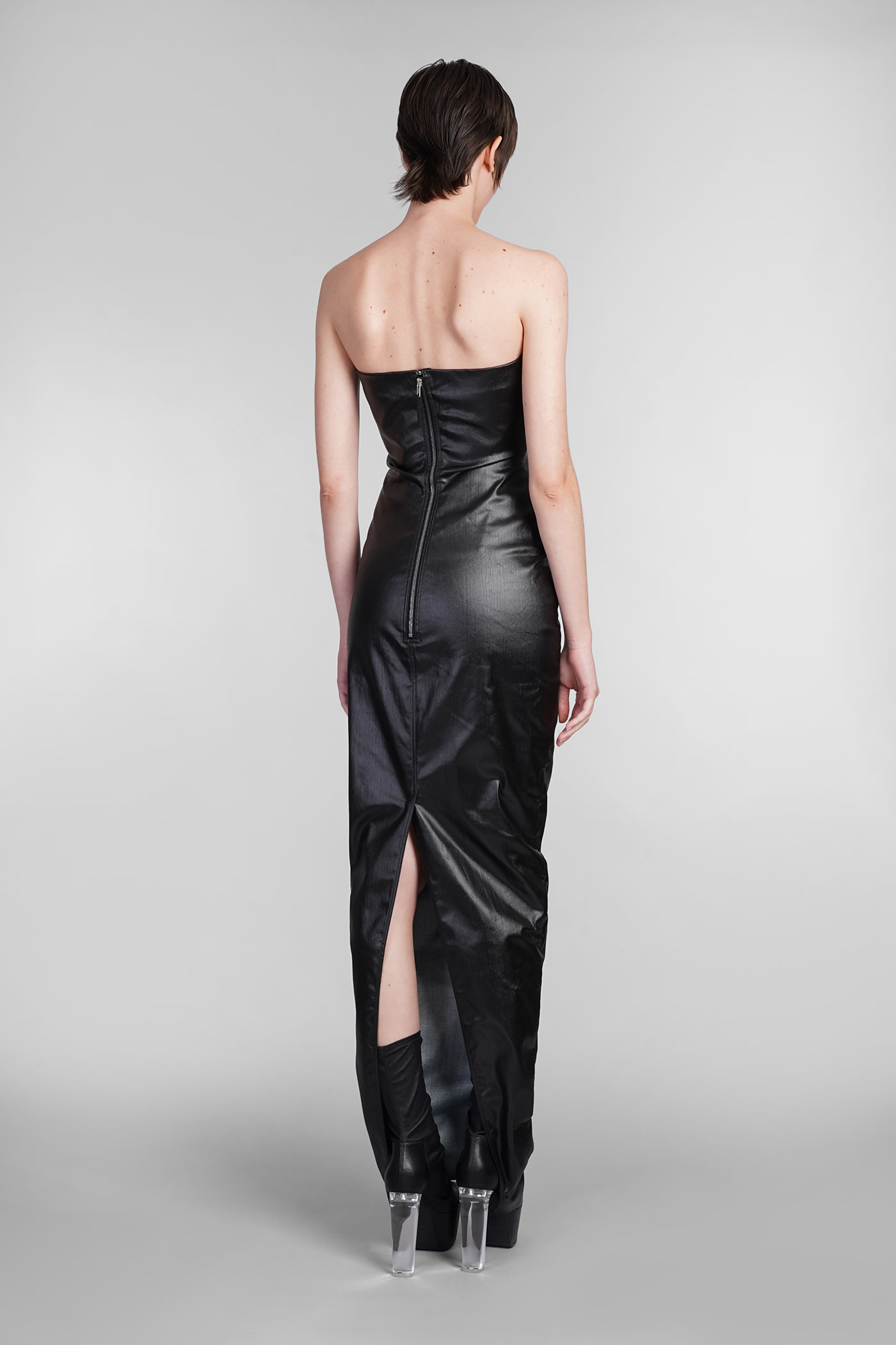 Shop Rick Owens Prong Gown Dress In Black Cotton