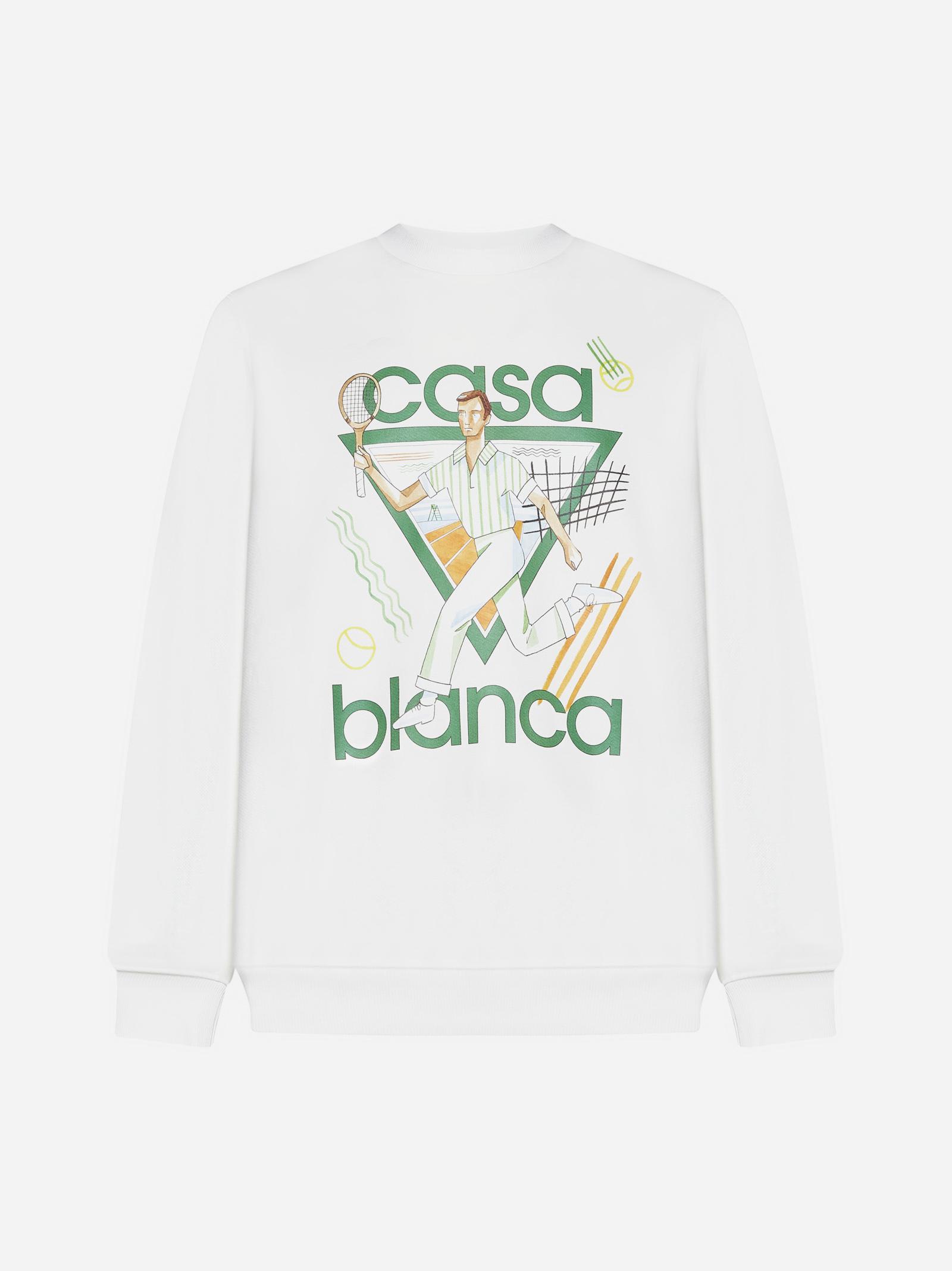 Shop Casablanca Le Jeu Cotton Sweatshirt In White