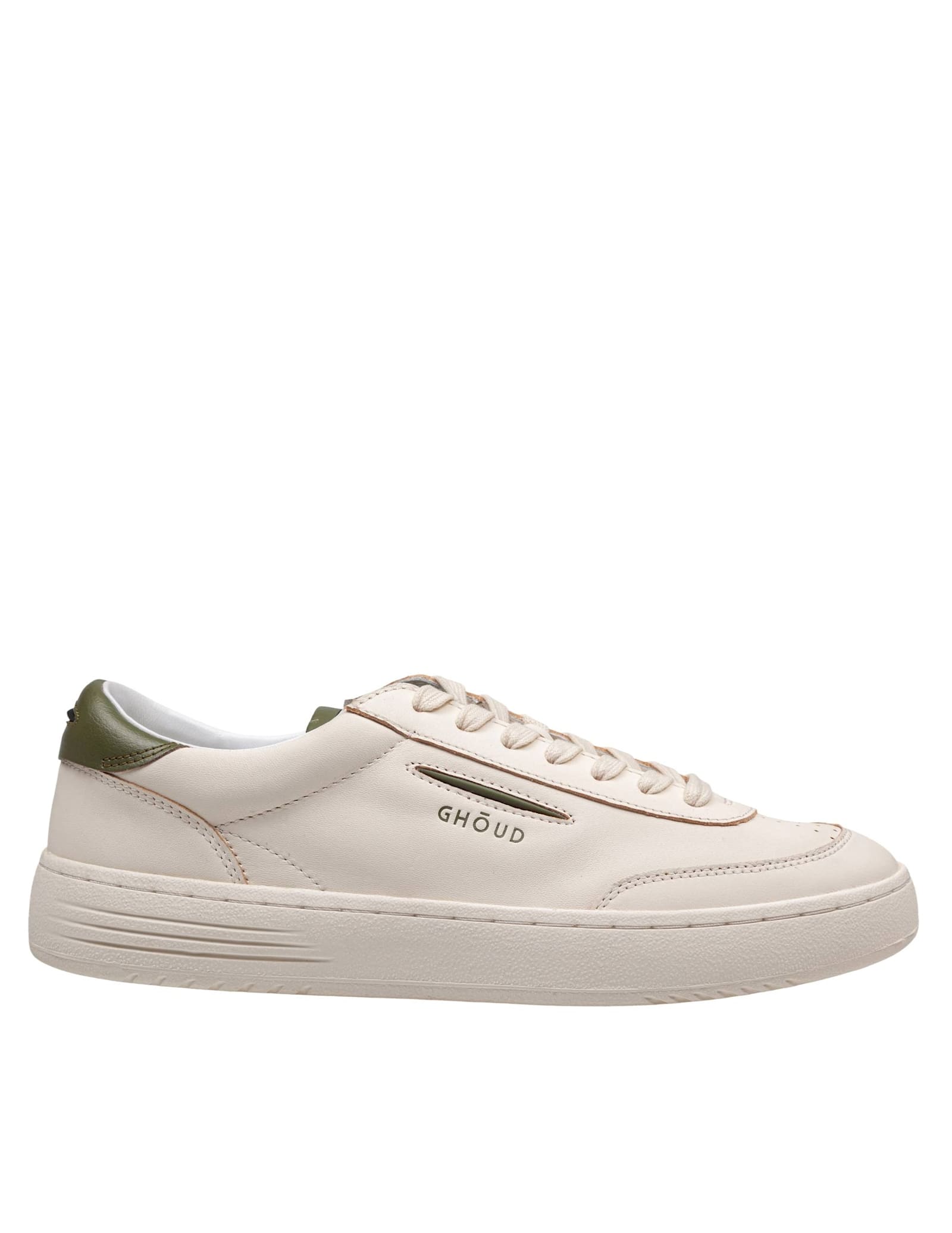 Lido Sneakers In Ivory And Green Leather