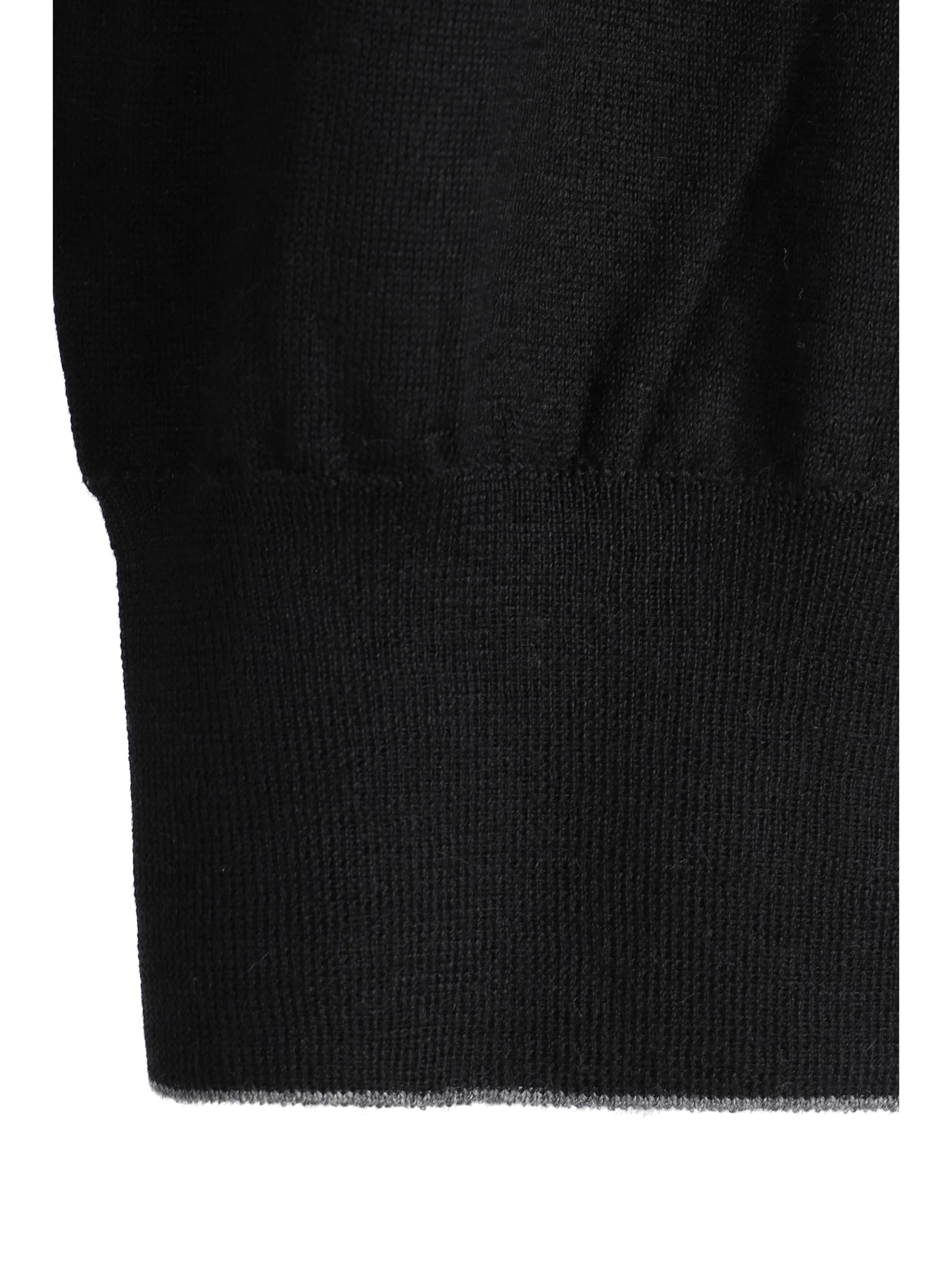 Shop Brunello Cucinelli Turtleneck Sweater In Nero+grigio Medio