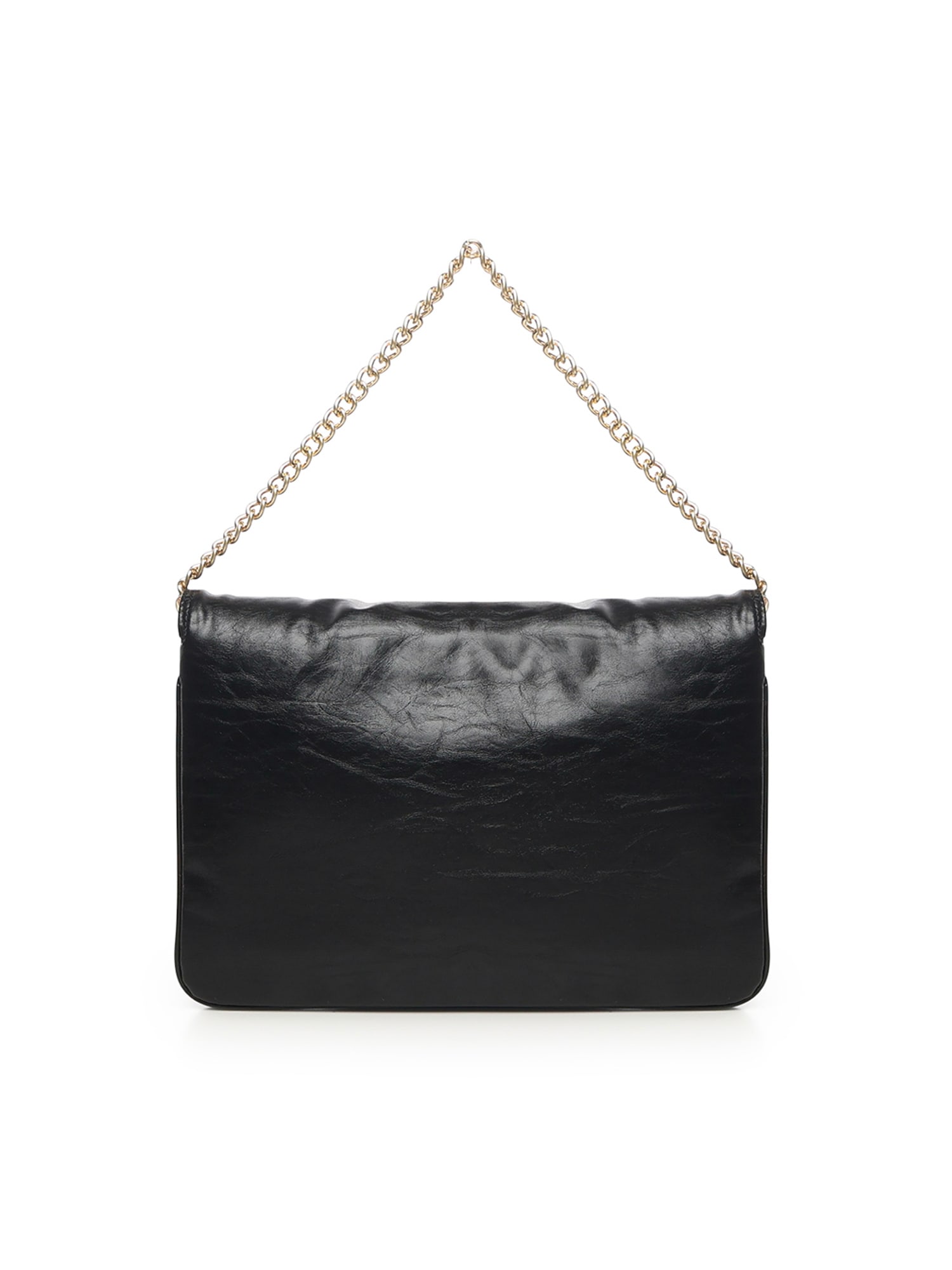 V73 Louise Logo-plaque Shoulder Bag In Black