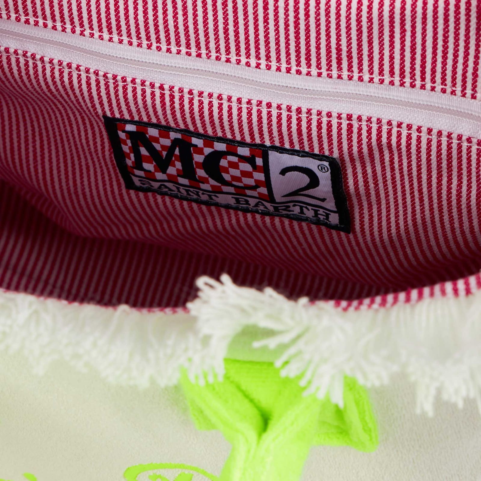 Shop Mc2 Saint Barth Colette White Terry Handbag With Saint Barth Logo