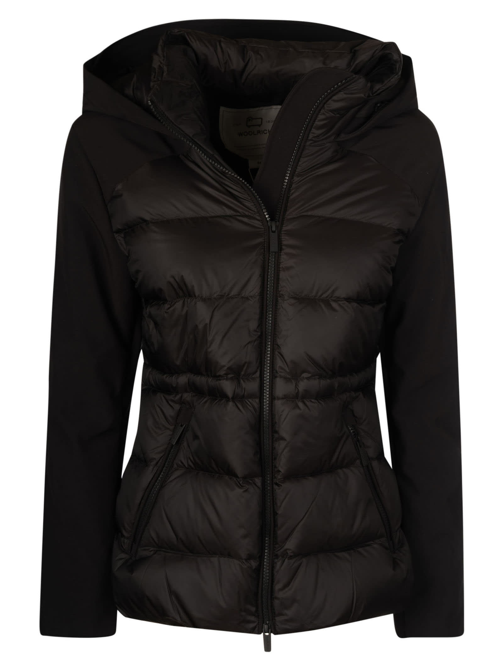 Woolrich Soft Shell Quilted Padded Jacket In Black