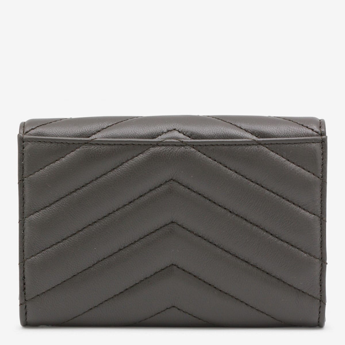 Saint Laurent Dark Grey Leather Cassandre Wallet