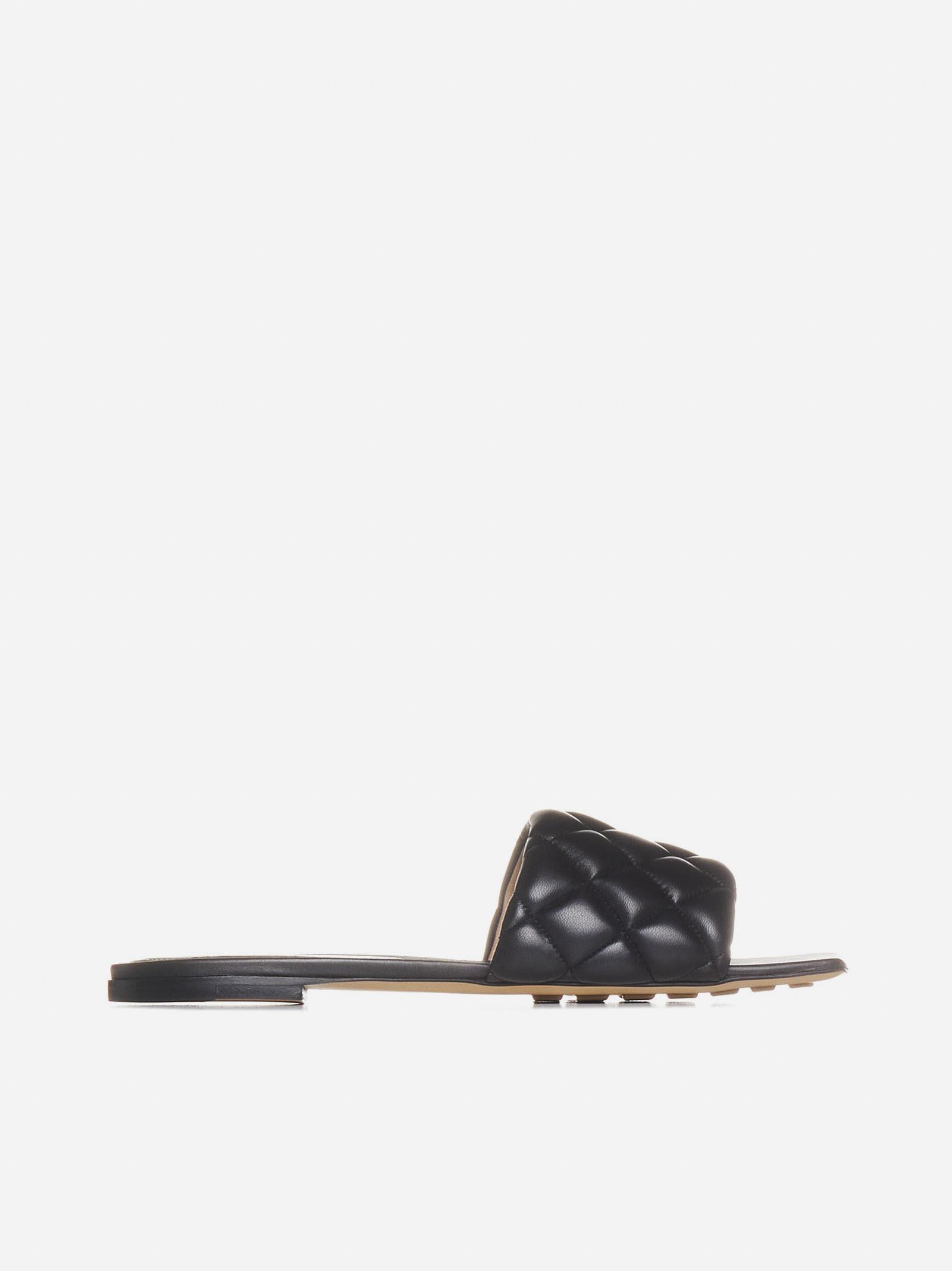 Padded Intrecciato Leather Flat Sandals