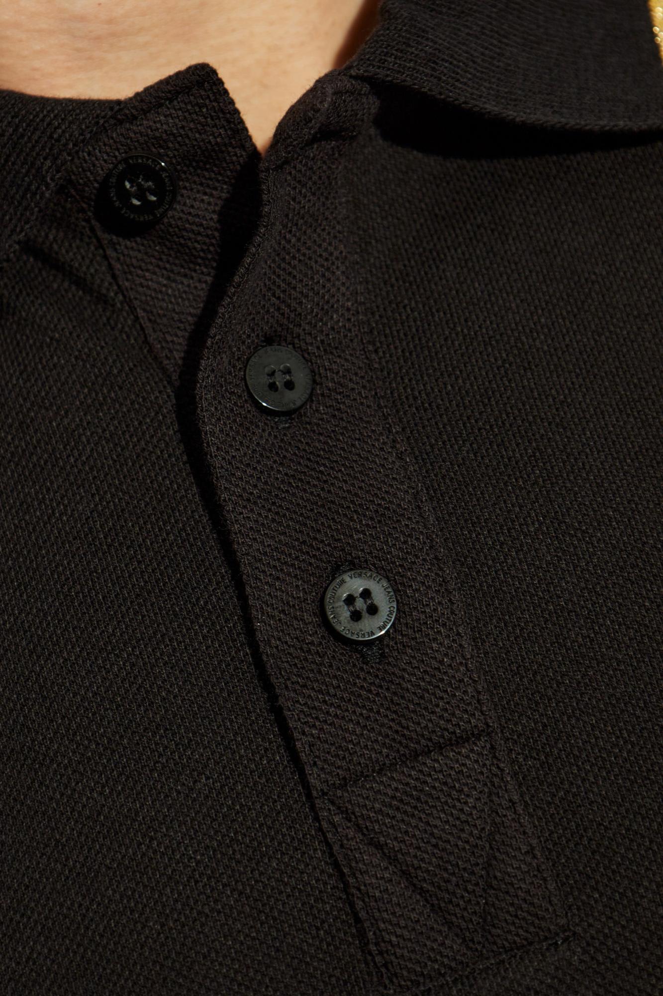 Shop Versace Jeans Couture Polo In Black