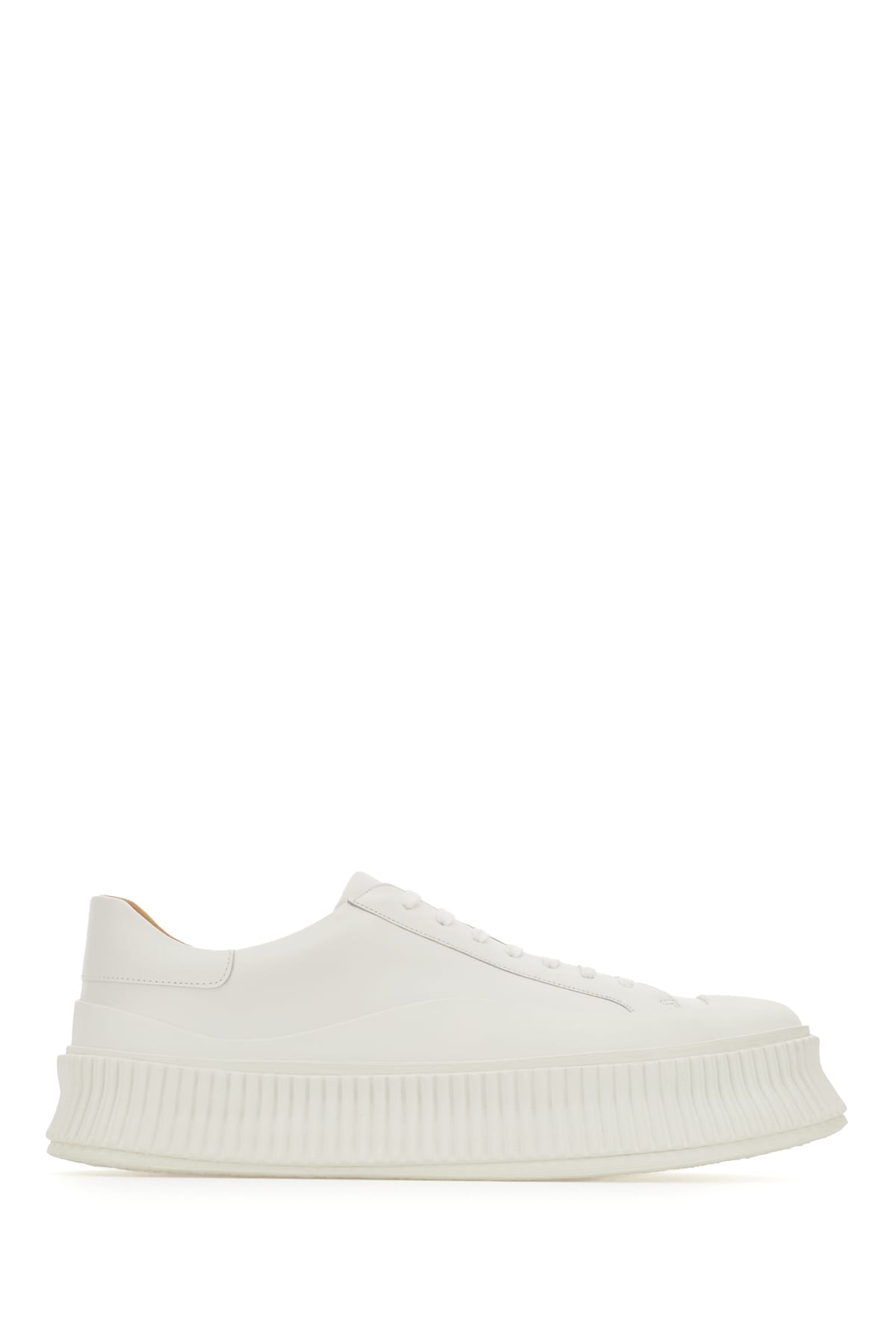 Jil Sander Ivory Leather Sneakers In 102