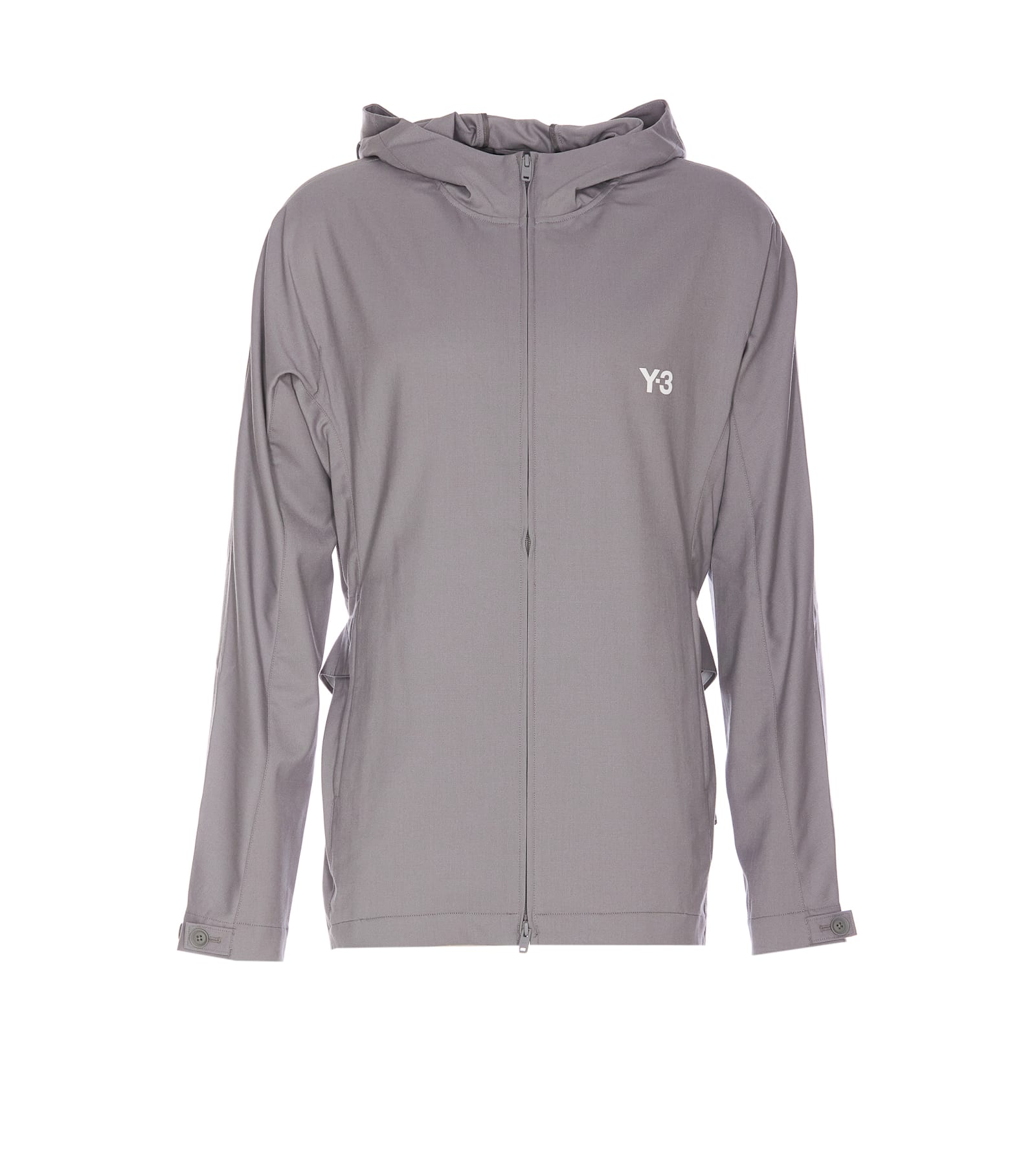 Shop Y-3 Red Wo Hooded Sweatshirt In Grey