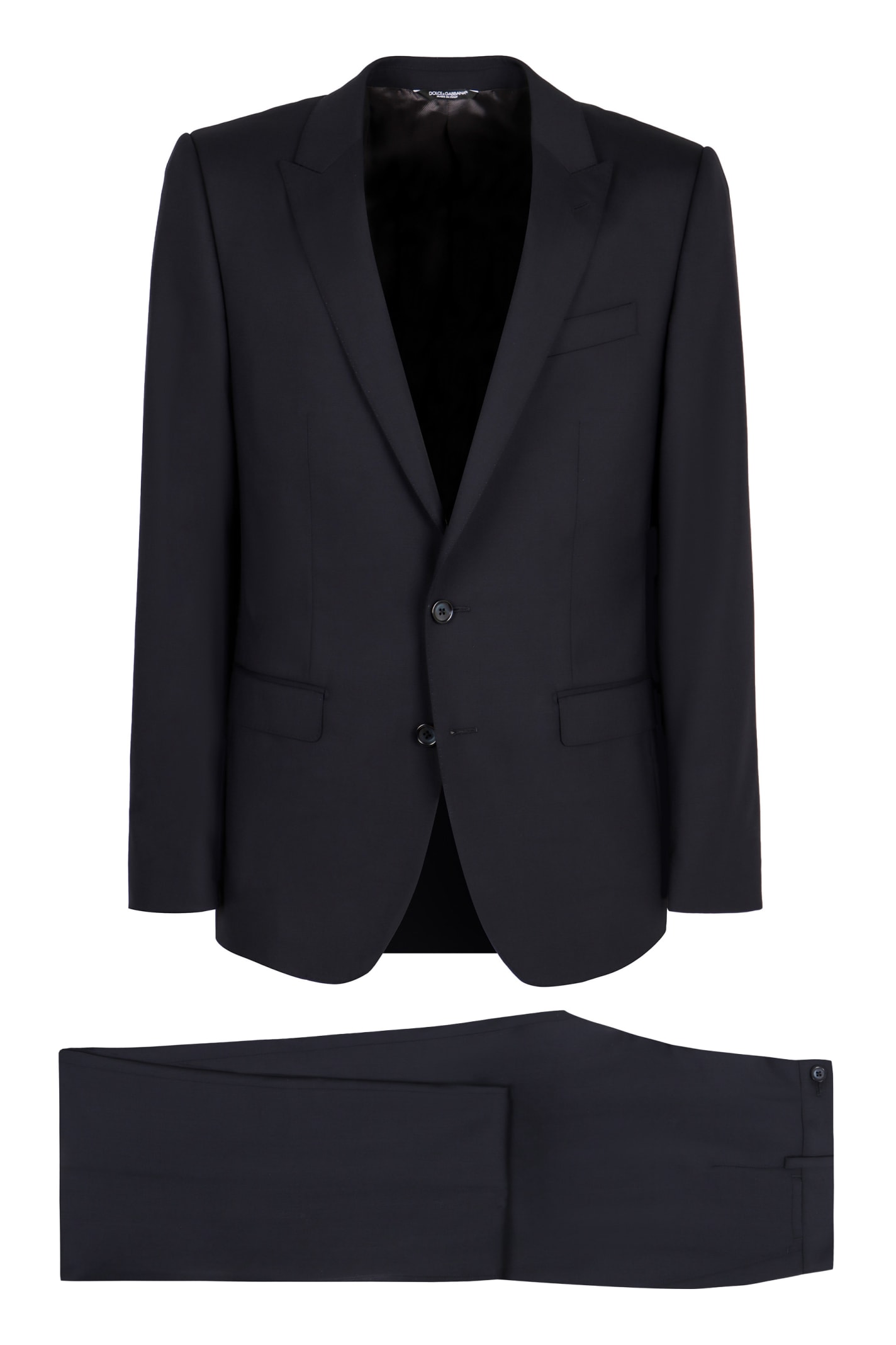 Shop Dolce & Gabbana Two Piece Suit In Stretching Wool In Blue