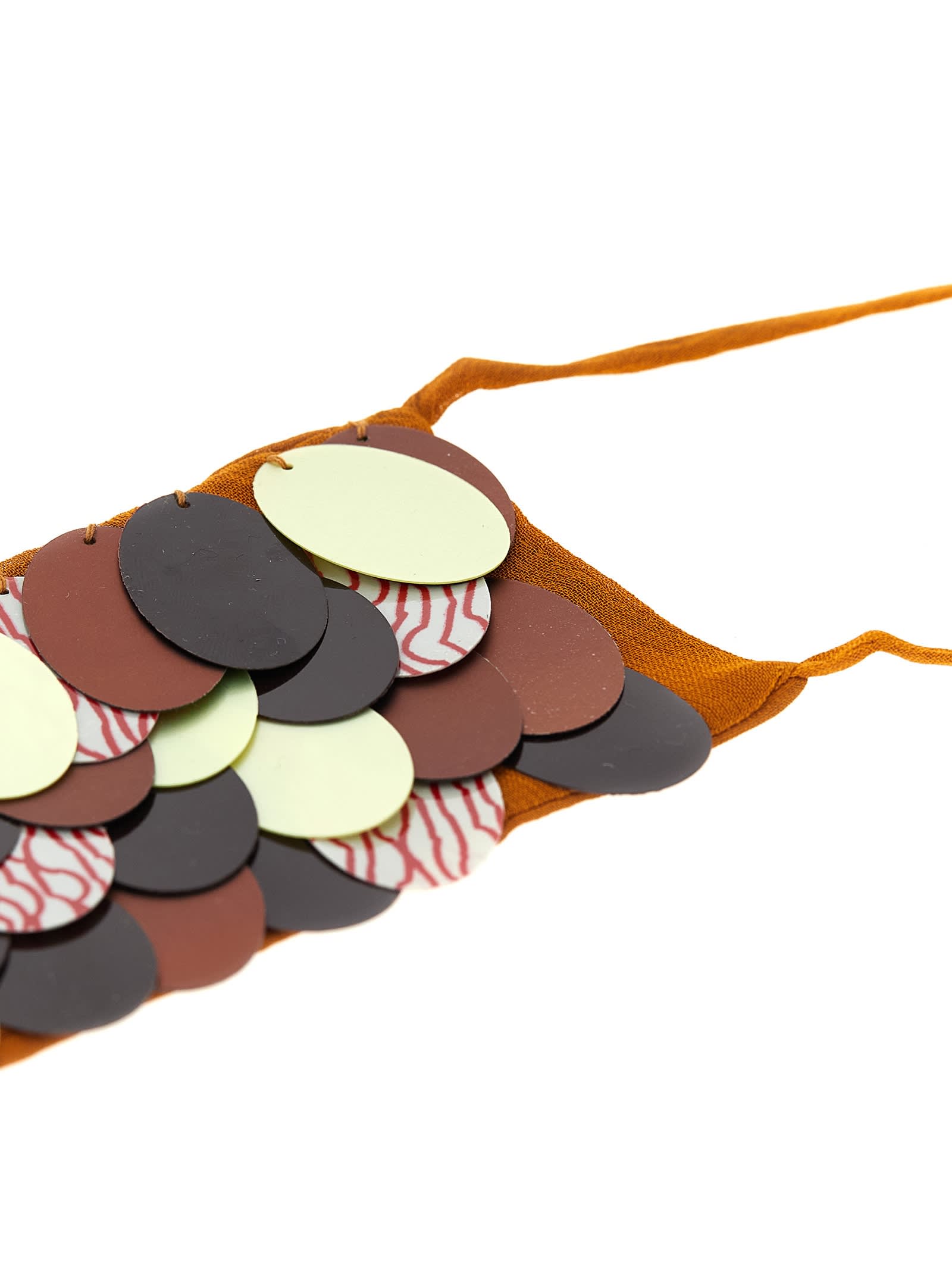 Dries Van Noten Sequin Embellished Gilbert Choker Necklace In Brown