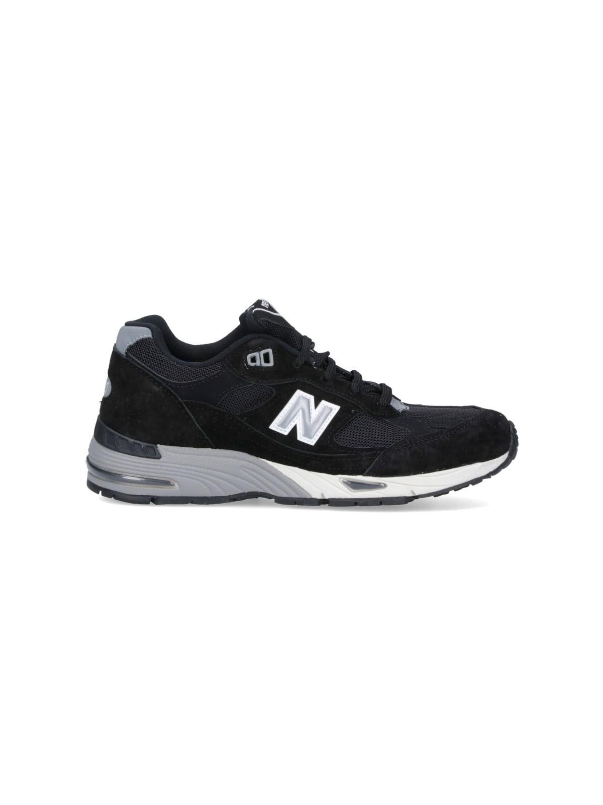 Shop New Balance 991v1 Sneakers In Black