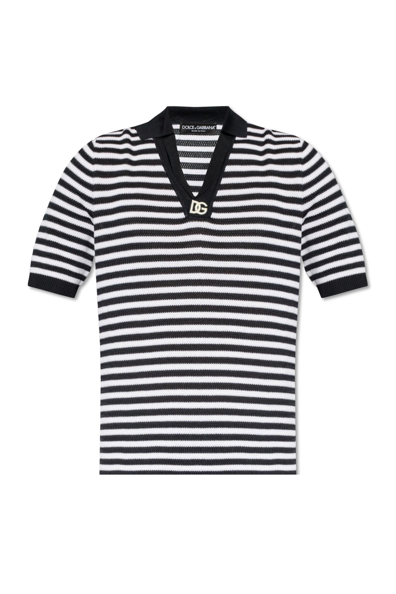 Shop Dolce & Gabbana Striped Polo Shirt