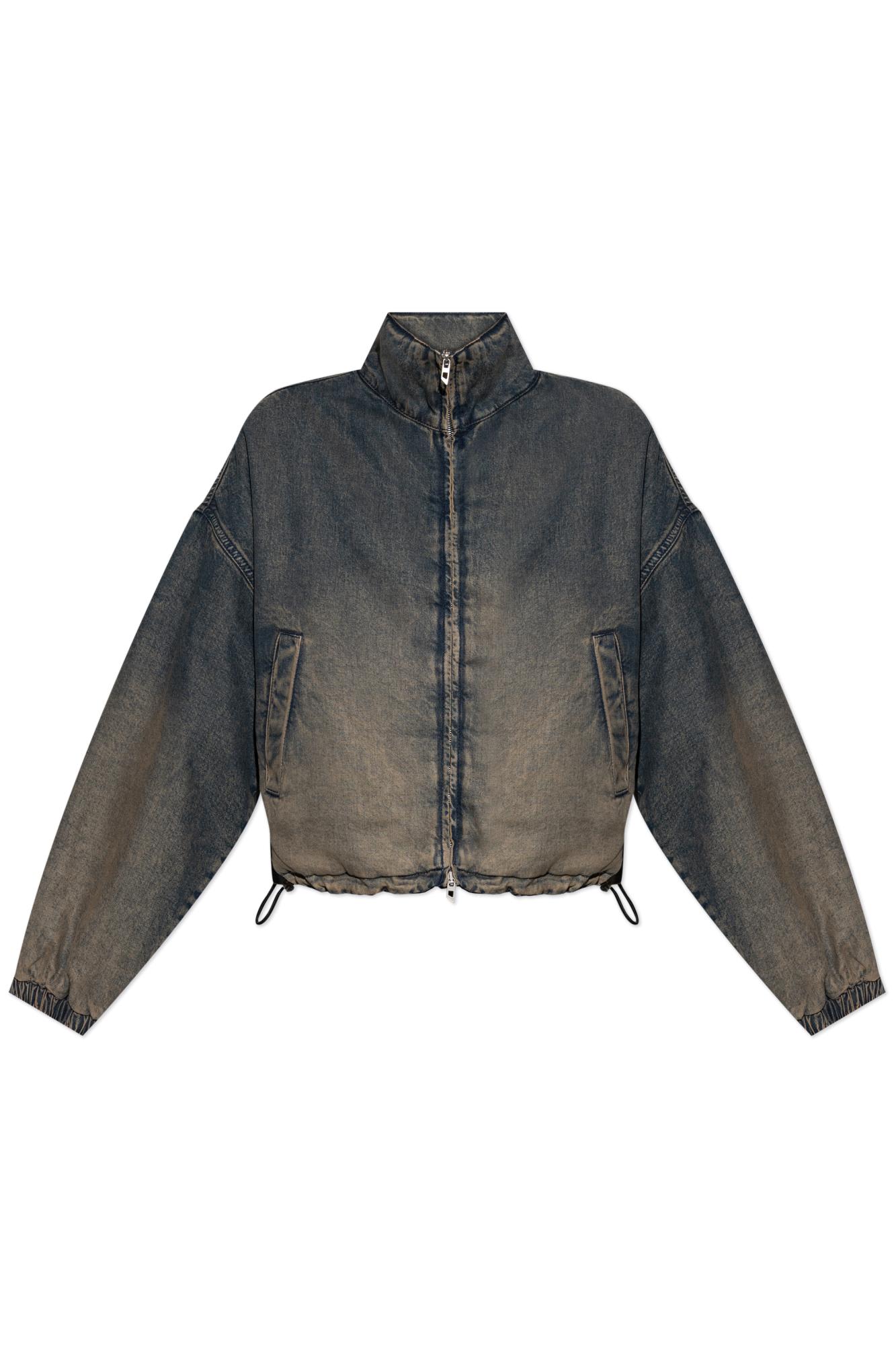 Diesel Denim Jacket `de-flower-s` In Gray