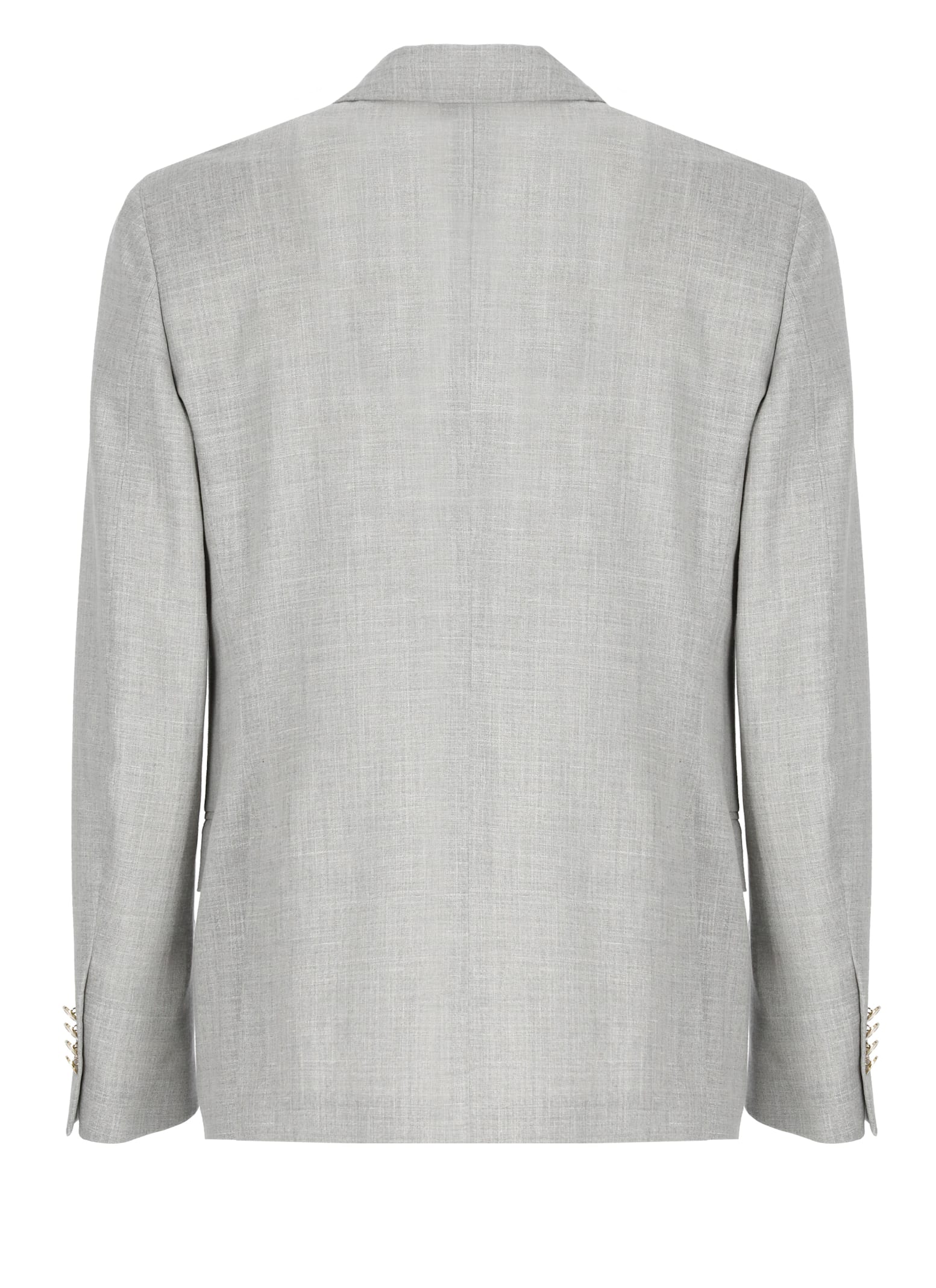 Lardini Wool Blend Suit With Embroidered Back Vent In Gray