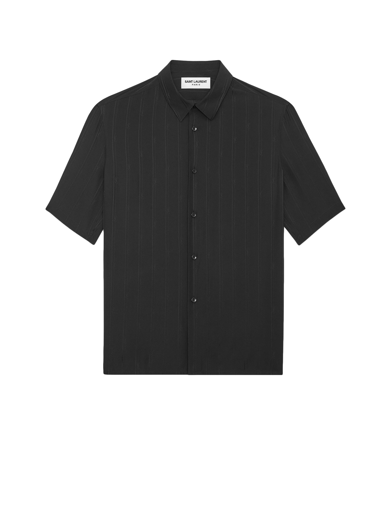 Saint Laurent Cassandra Hemd Aus Bio-seide In Black