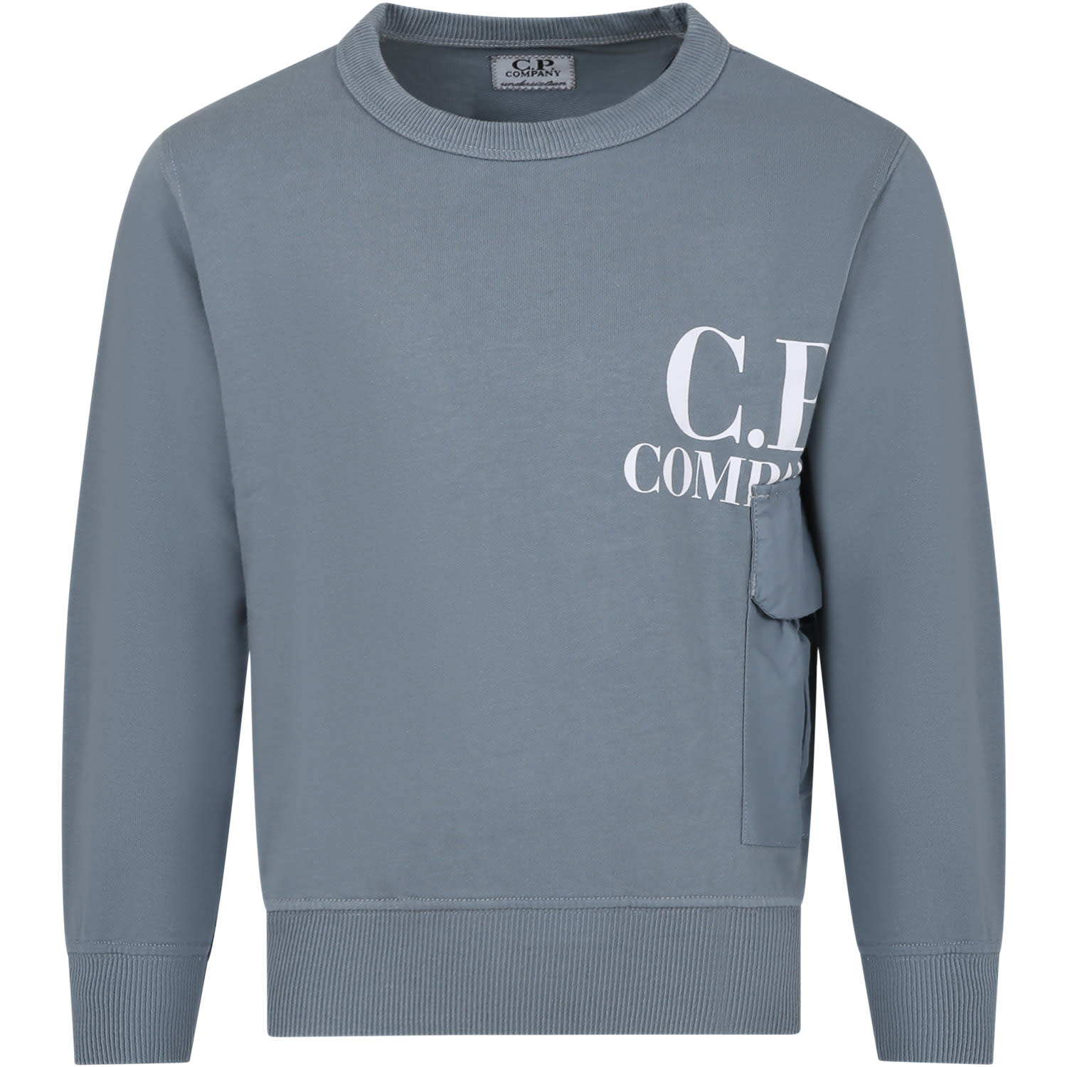 C.p. Company Undersixteen Kids' Gray Sweatshirt For Boy With Logo In Grey